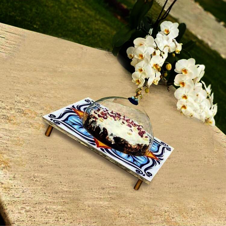 Acrylic Platter with Cover - Positano Collection