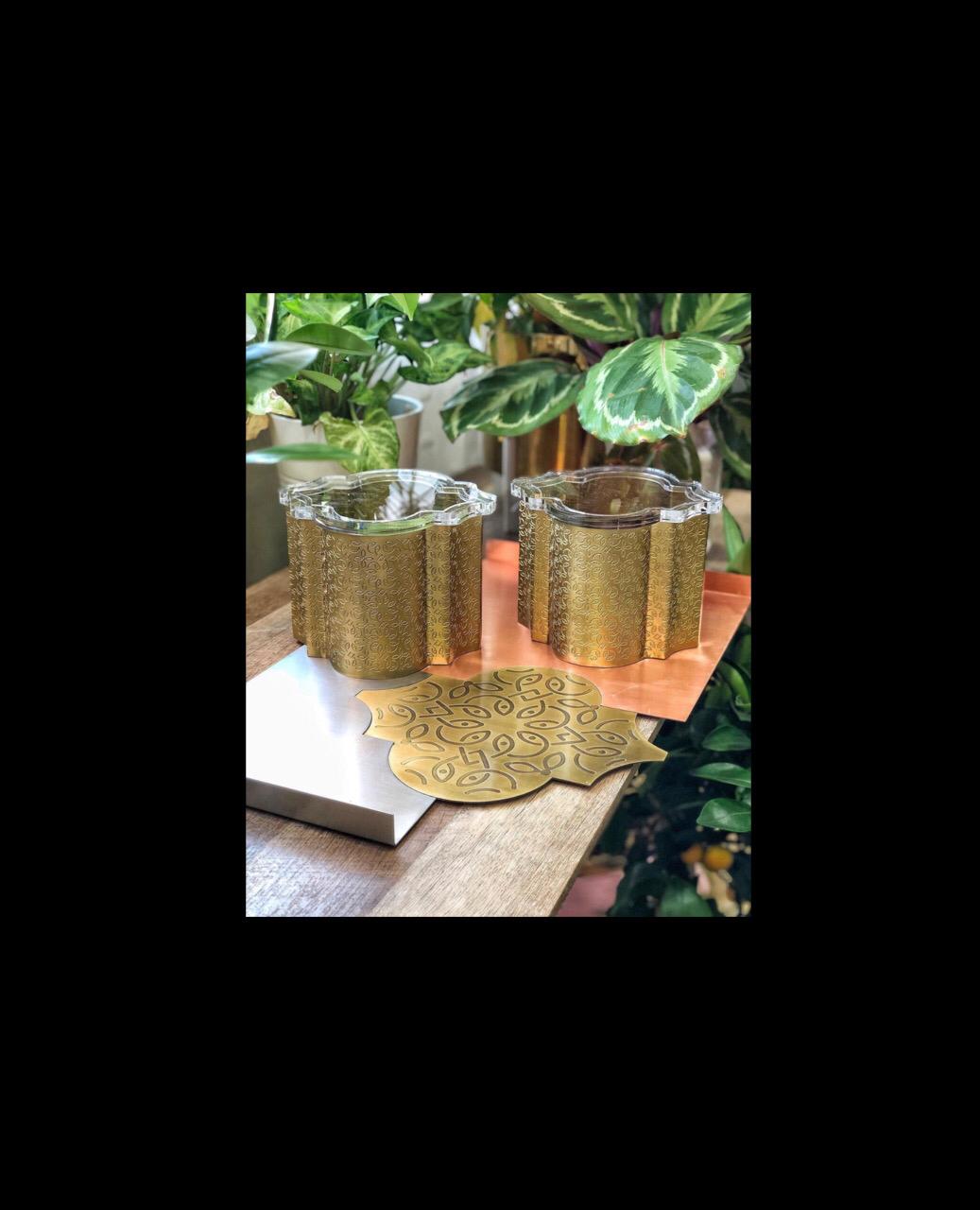 Metal Engraved Box with Acrylic Cover - Arabesque Collection