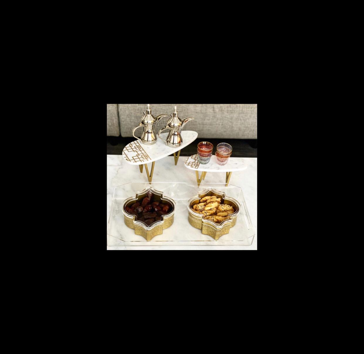Marble Engraved Stand Egg Shape - Arabesque Collection