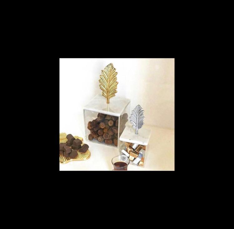 Acrylic Box with Marble Cover - Feather Collection