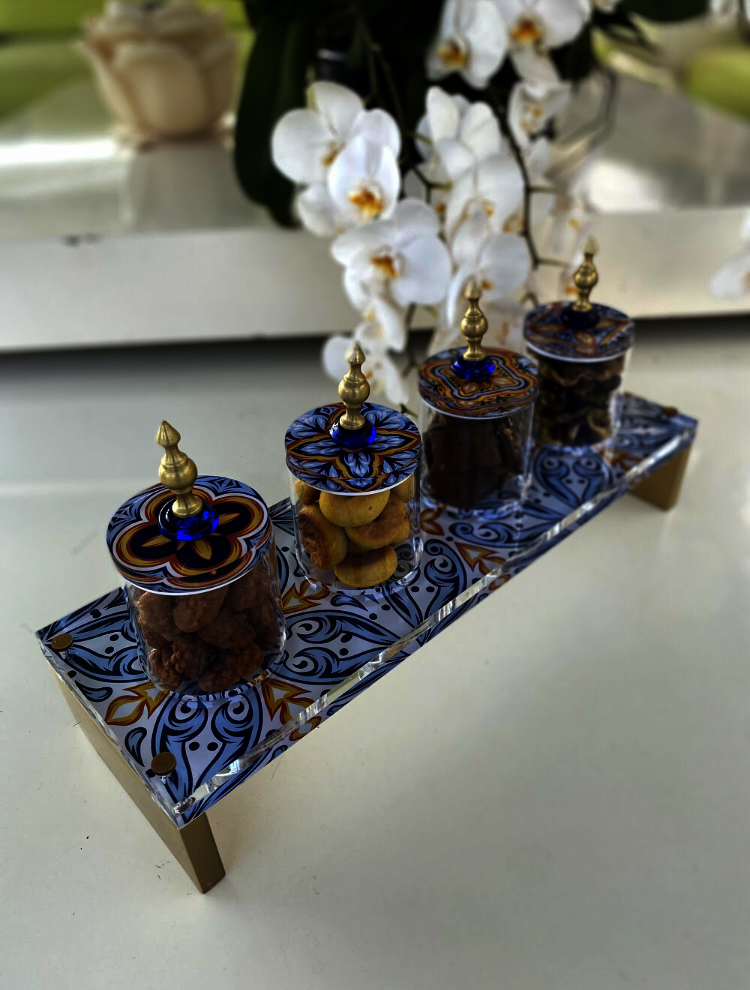 Acrylic Stand with 4 Jars - Positano Collection