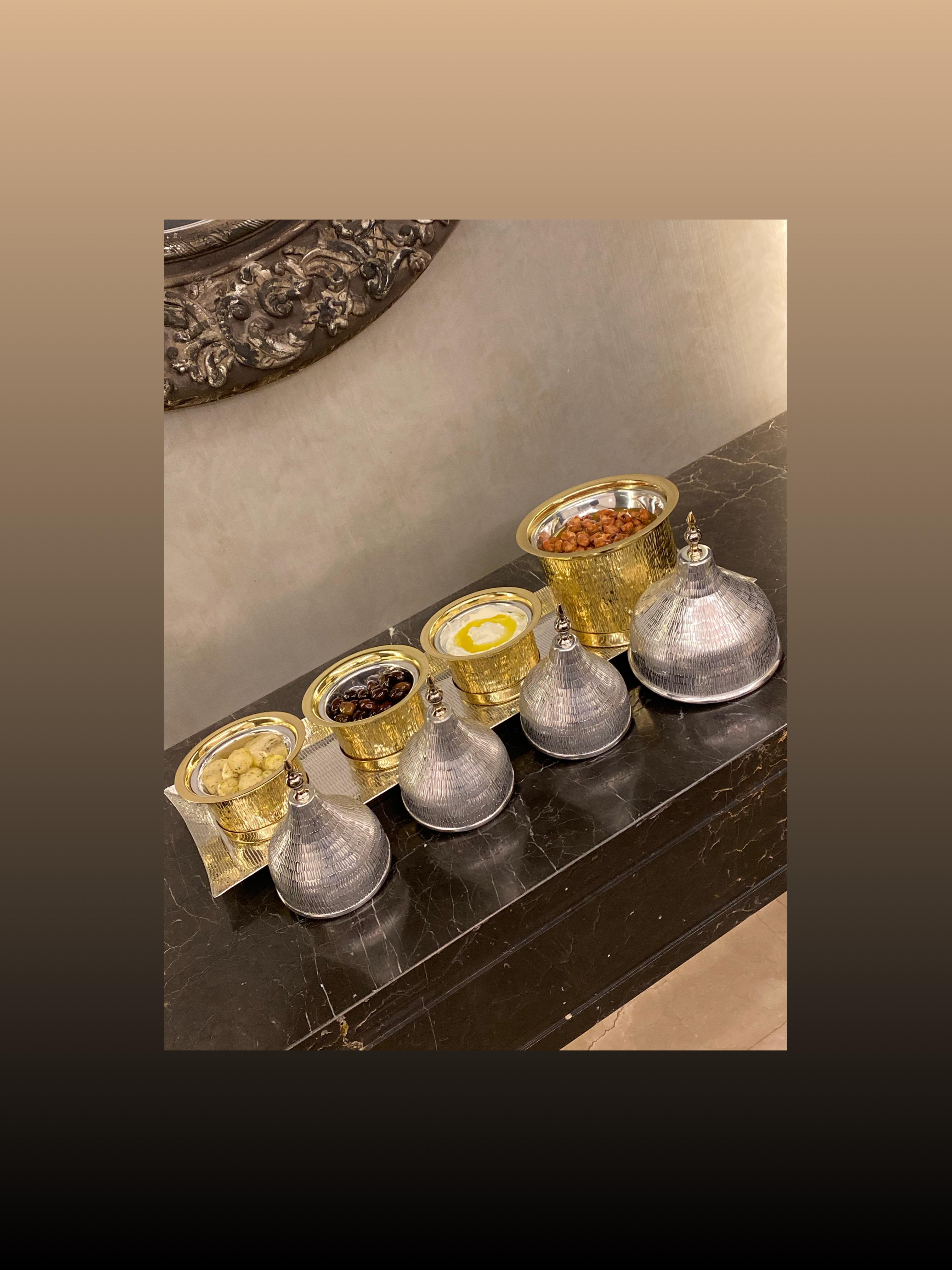 Metal Tray with 4 Containers - Mosque Collection
