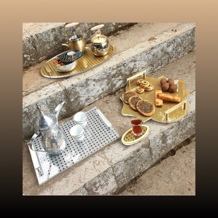 Acrylic Tray with Metal Handles (Rectangle  Shaped) -  Khayzaran Collection