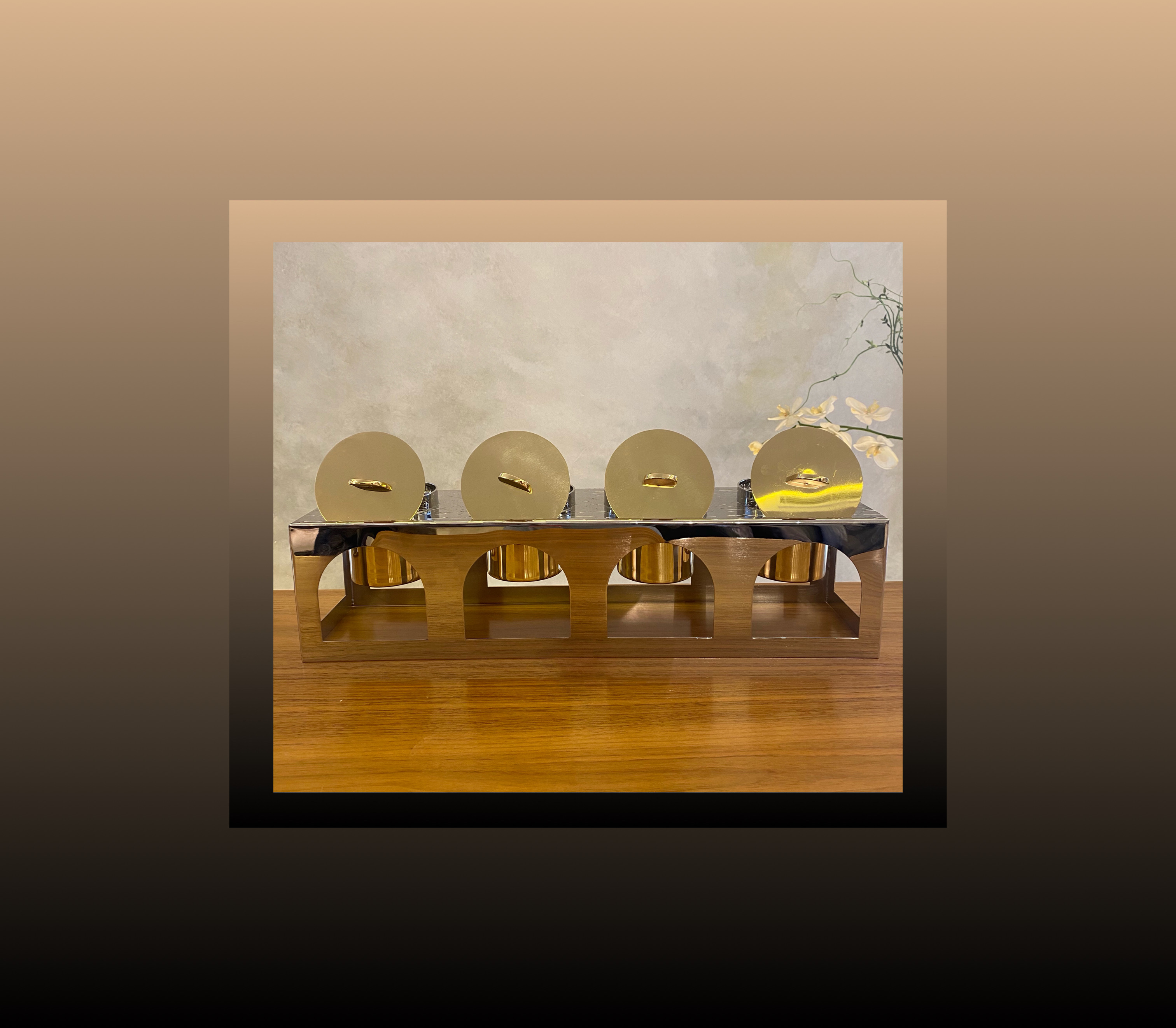 Metal Engraved Food Buffet Set - Arcade Collection