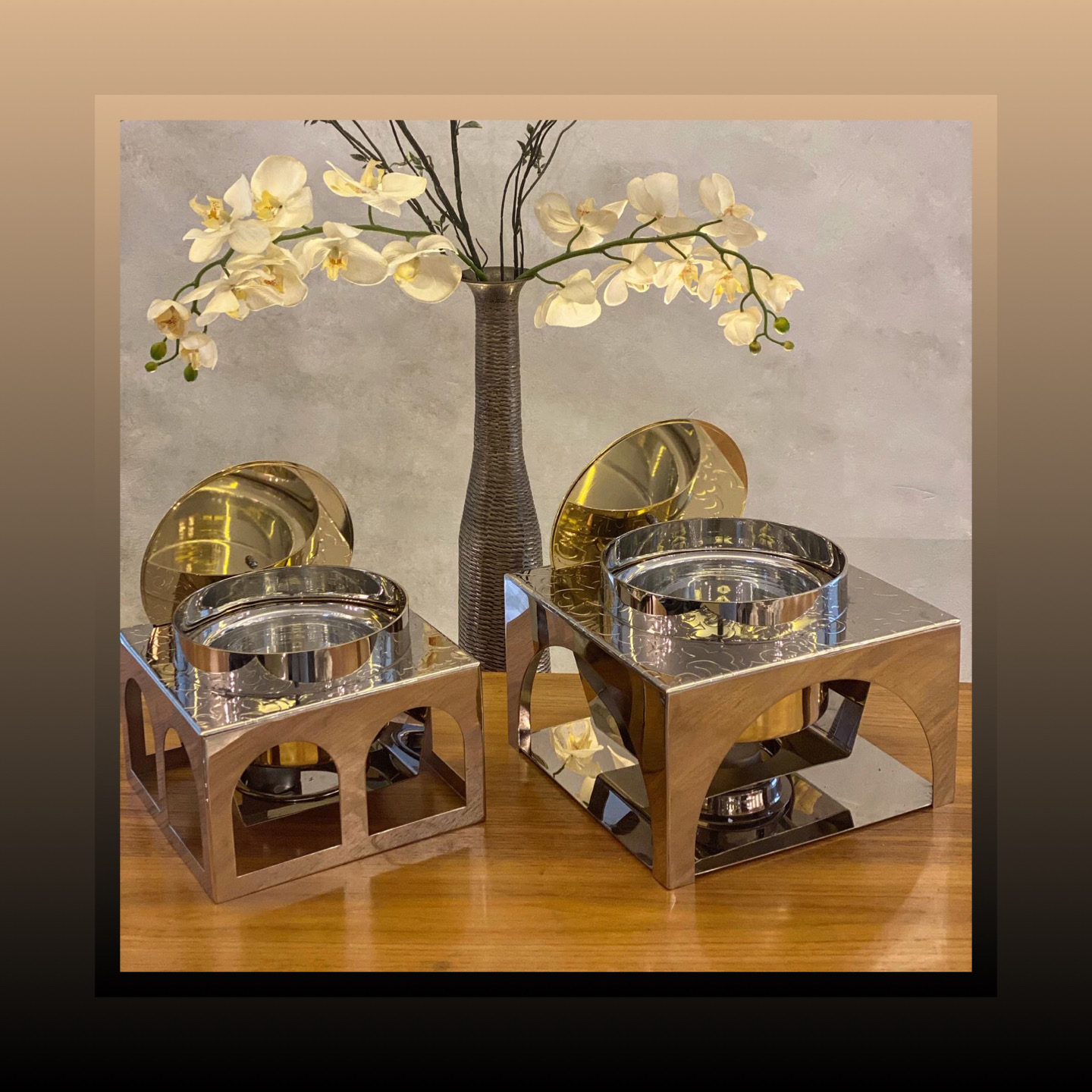 Metal Engraved Food Warmer Buffet - Arcade Collection