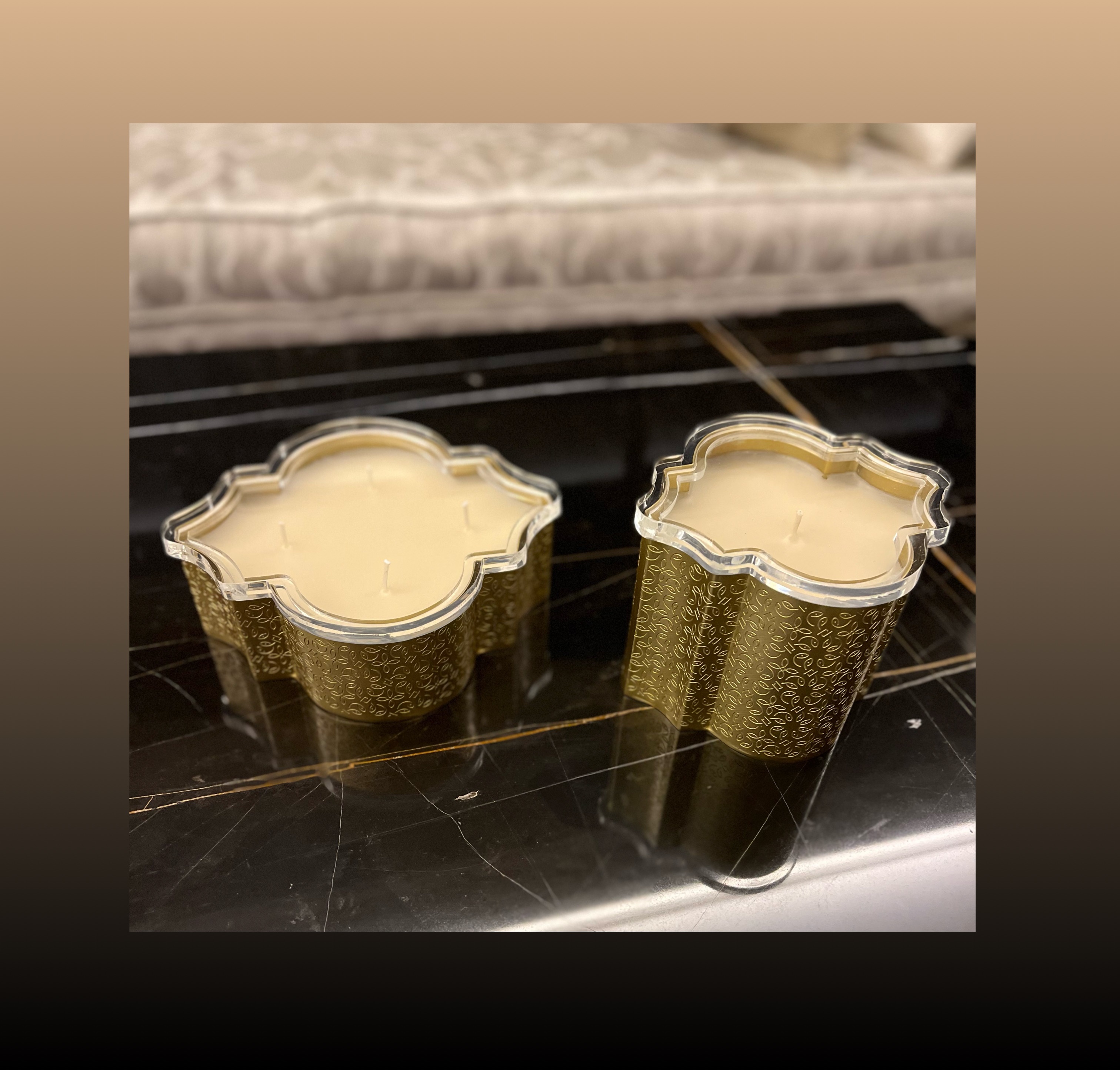 Metal Scented Candle Holder with Acrylic Cover