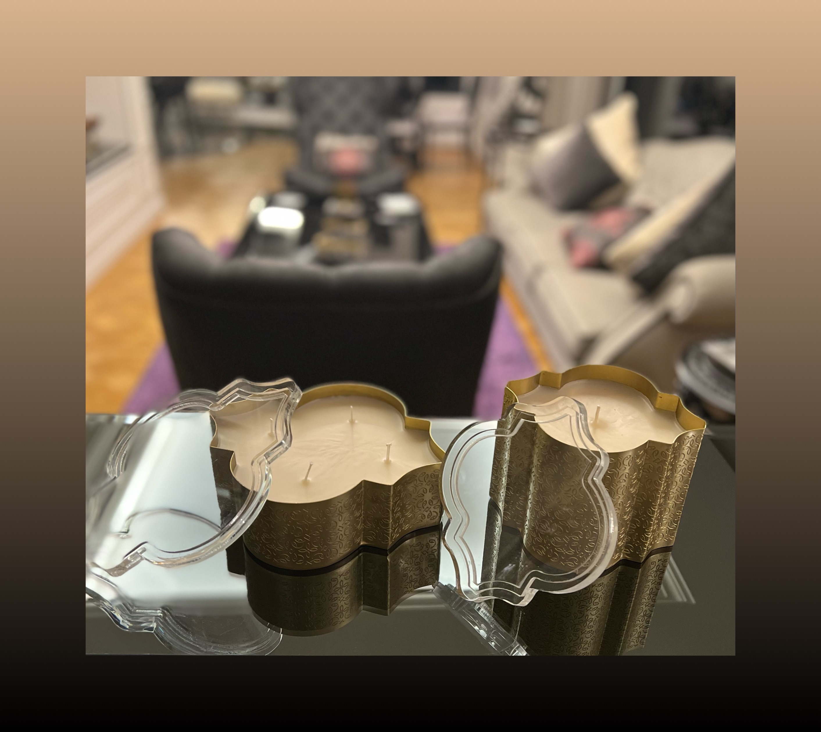 Metal Scented Candle Holder with Acrylic Cover