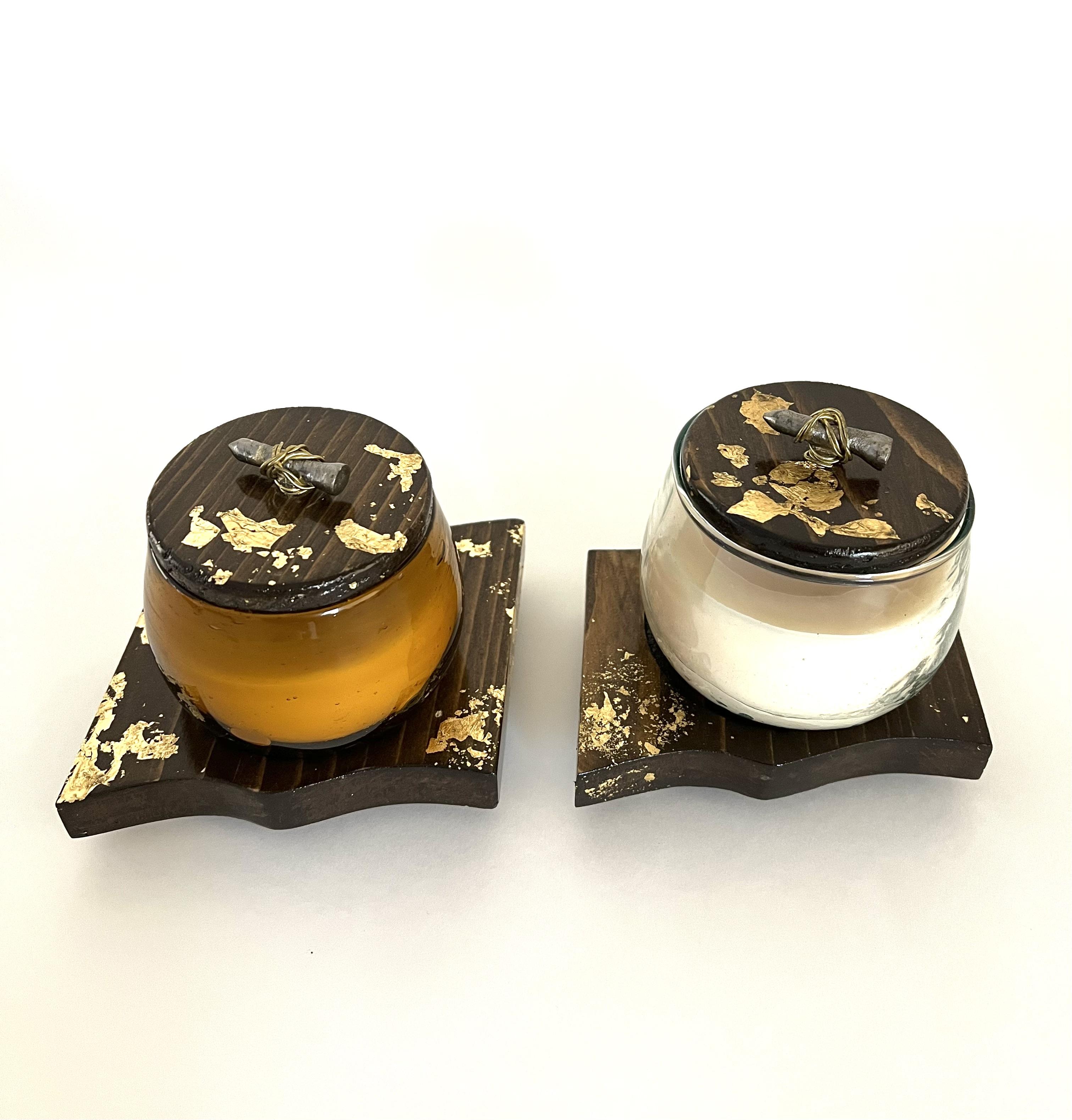 Scented Candle Holder - Amber Gold Collection