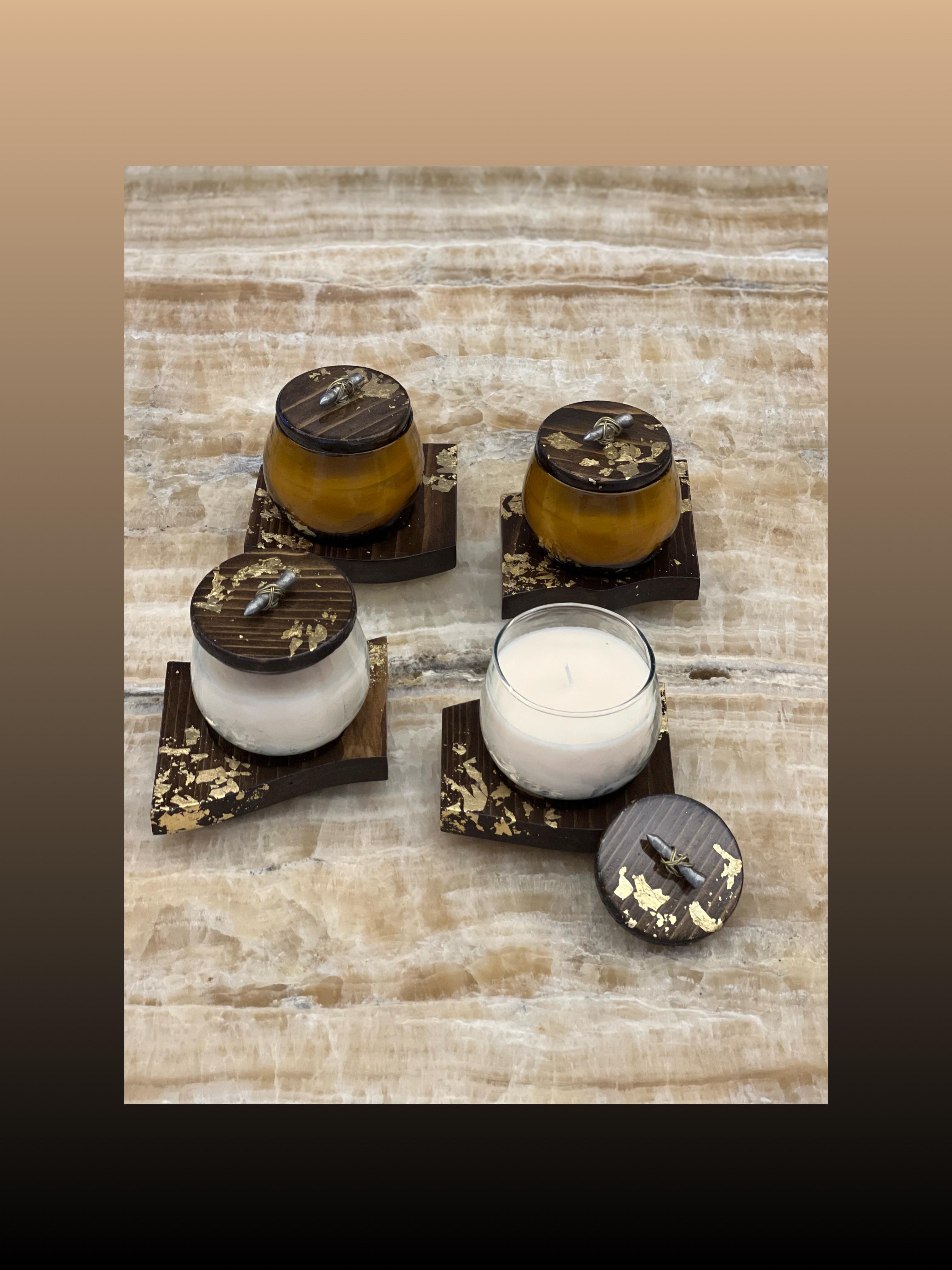Scented Candle Holder - Amber Gold Collection