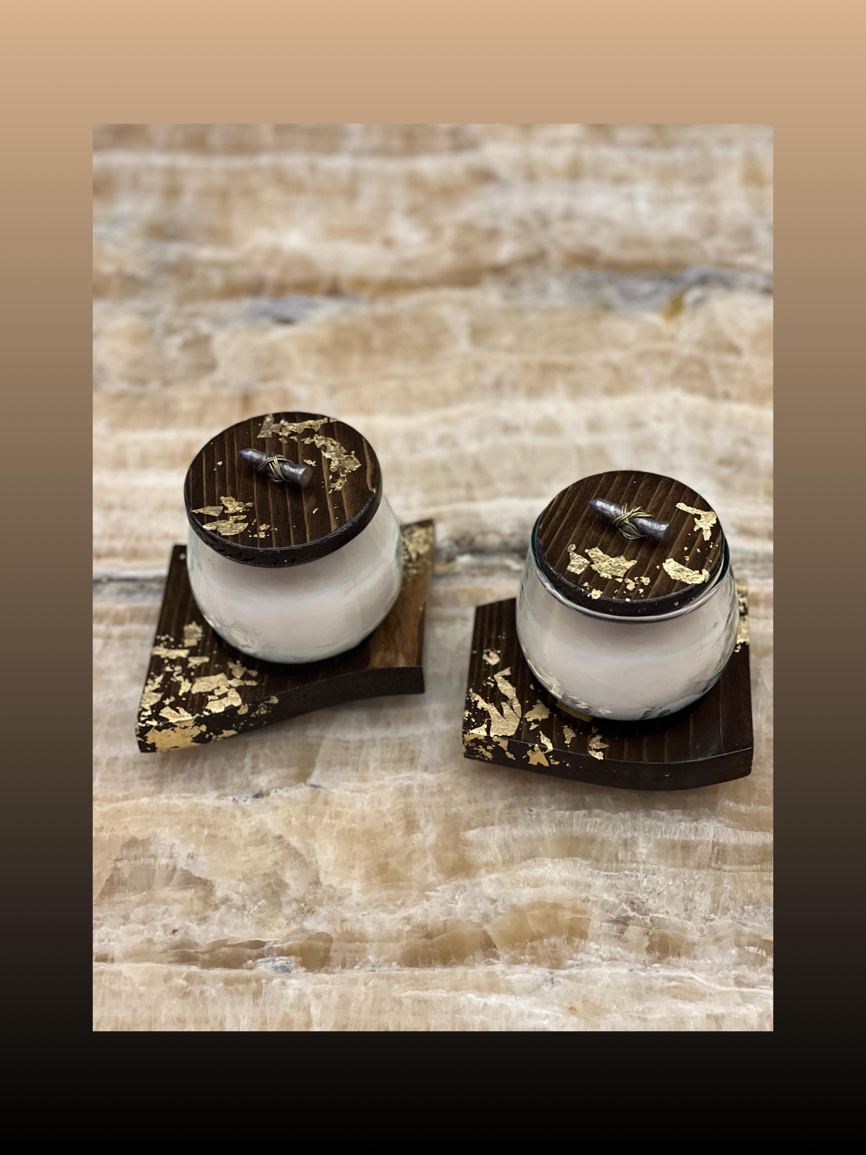 Scented Candle Holder - Amber Gold Collection