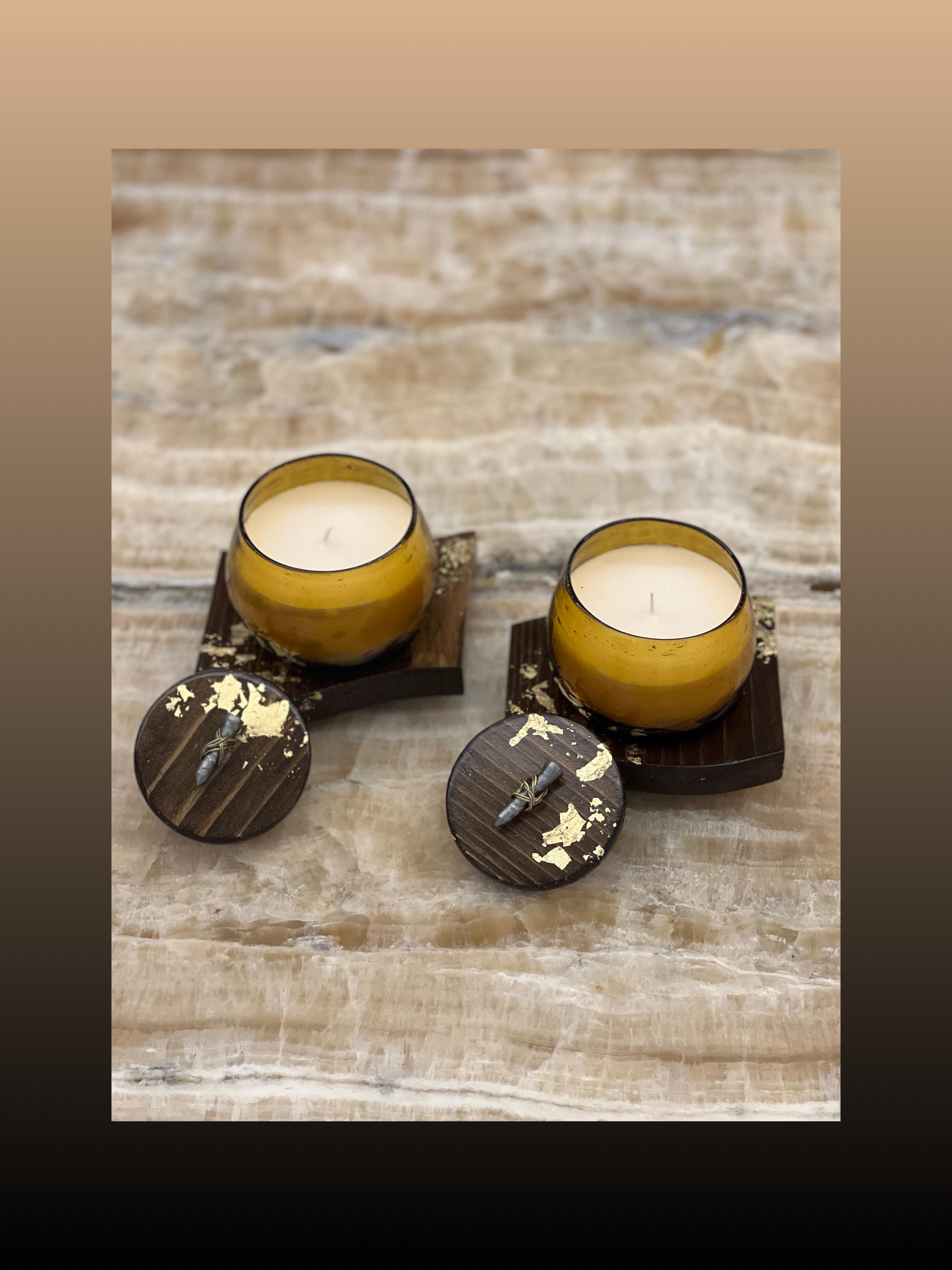 Scented Candle Holder - Amber Gold Collection