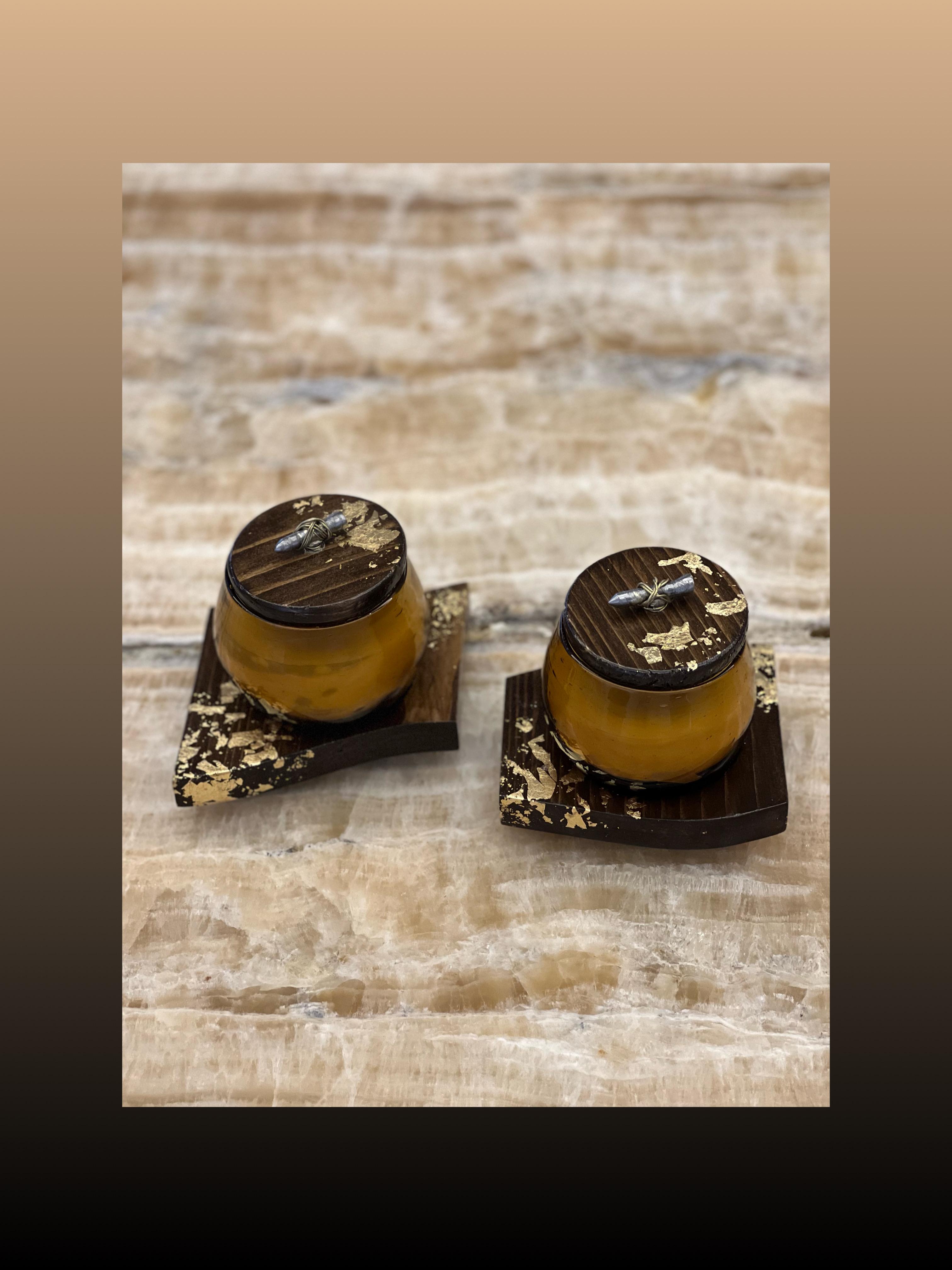 Scented Candle Holder - Amber Gold Collection