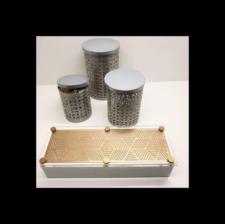 Acrylic Box with Metal Patterned Cover - Patterns Collection