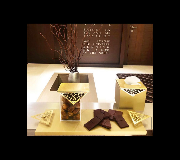 Wooden Metal Tissue Box - Triangular Collection