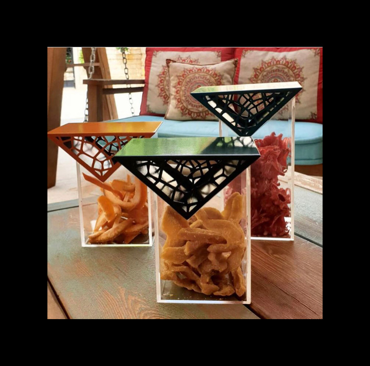 Acrylic Box with Metal Cover - Triangular Collection