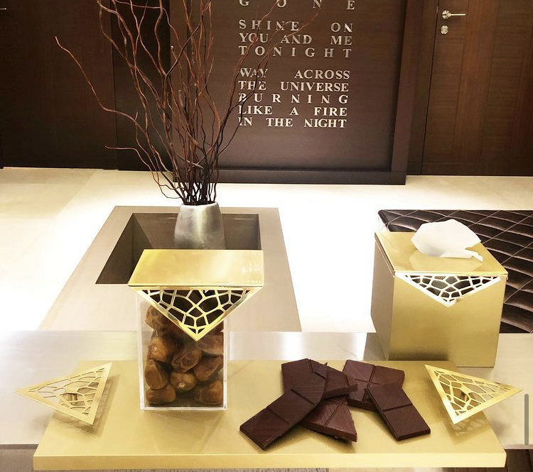Wooden Box  with Metal Cover - Triangular Collection