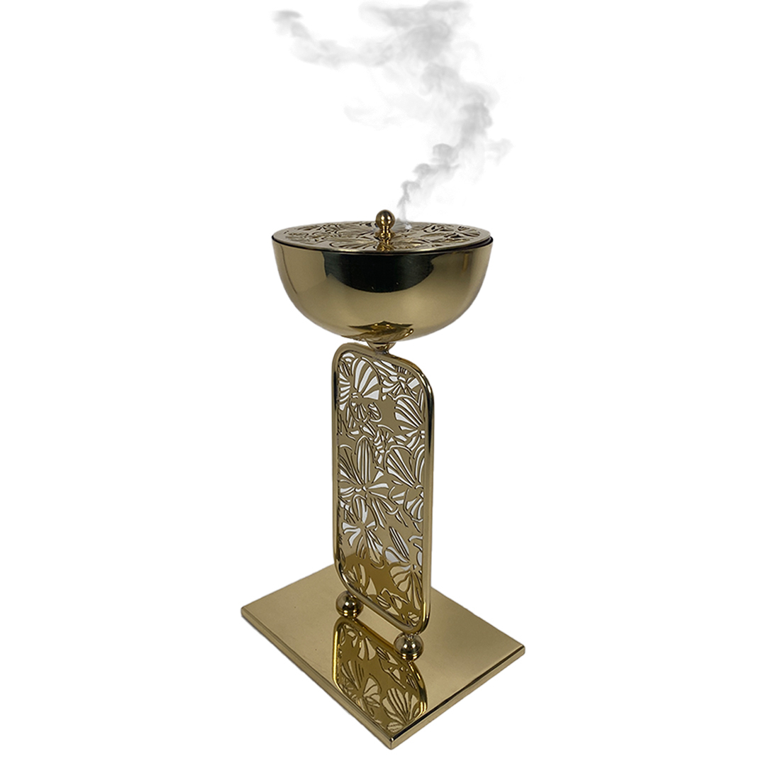 Brass Incense Burner with Cover - The Orchid Collection