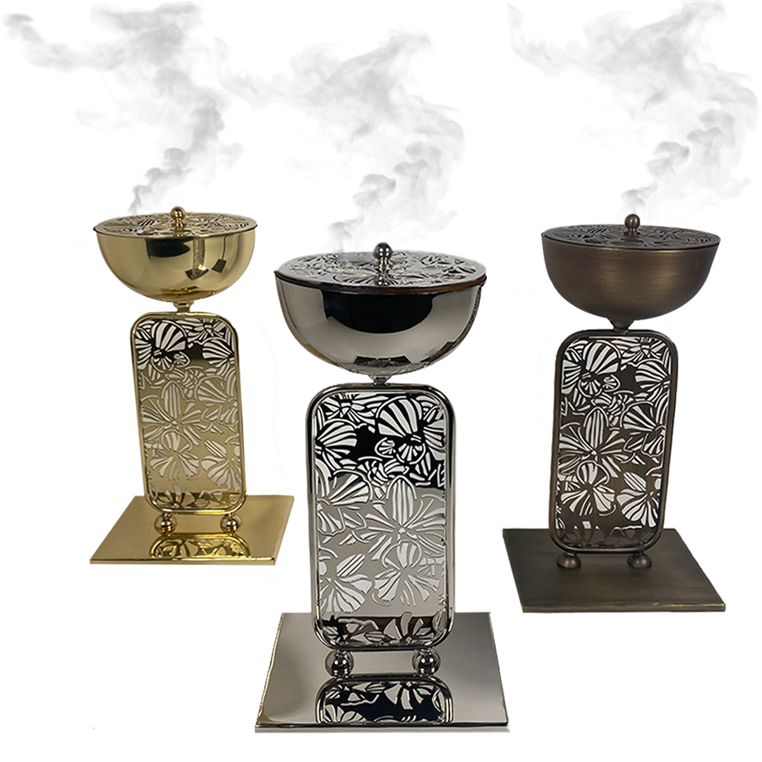 Brass Incense Burner with Cover - The Orchid Collection
