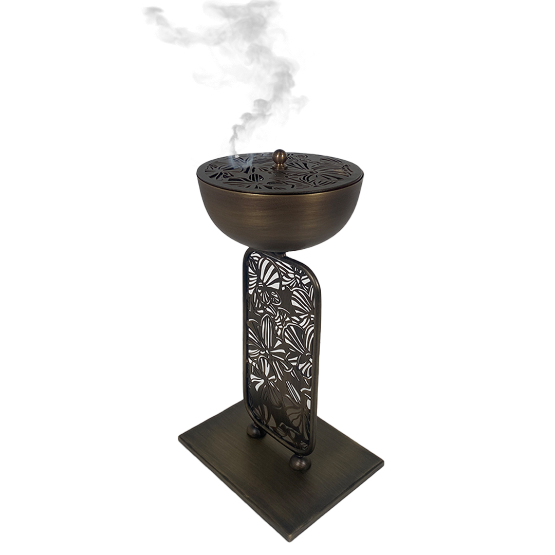 Brass Incense Burner with Cover - The Orchid Collection