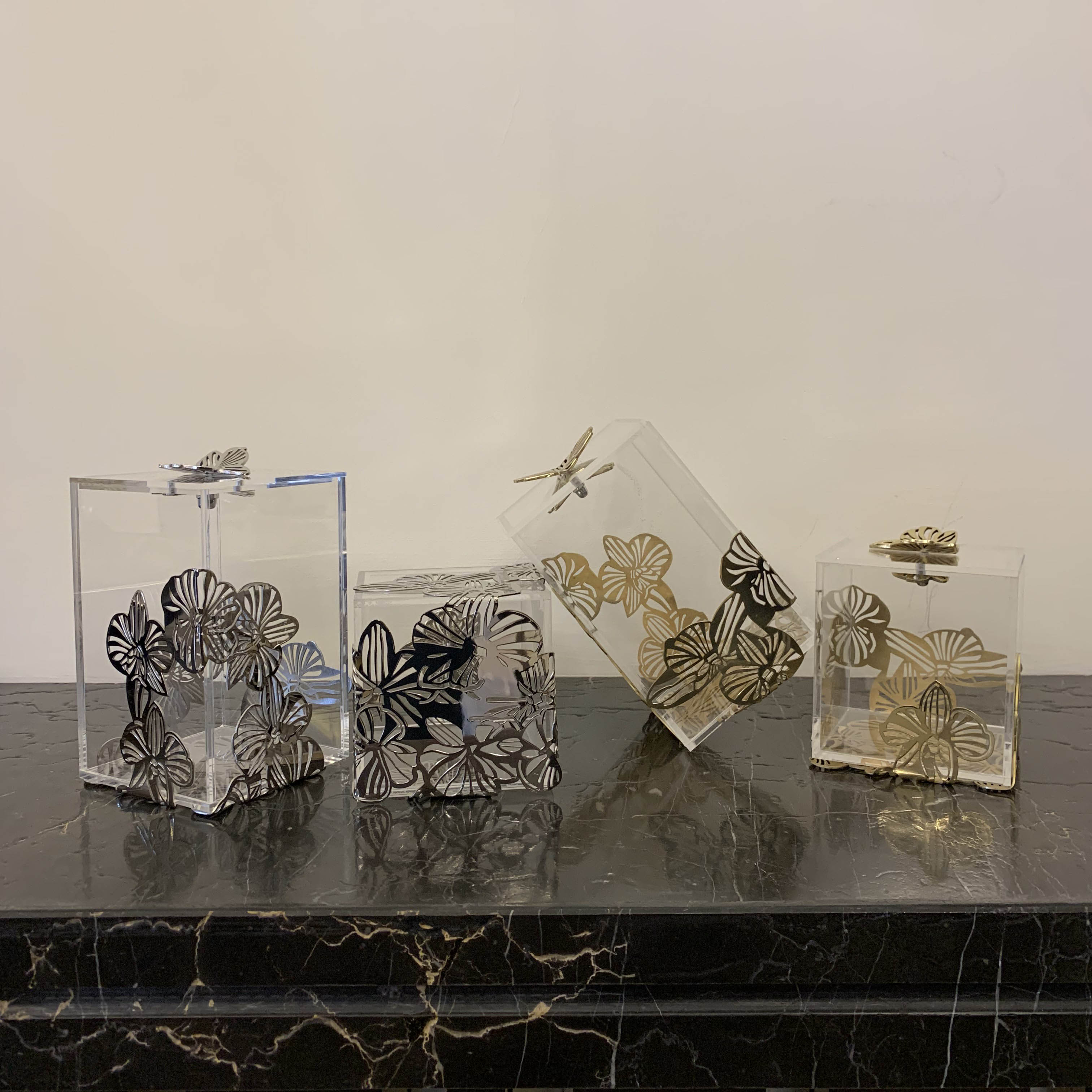 Acrylic Box with Brass Orchid Pattern – The Orchid Collection
