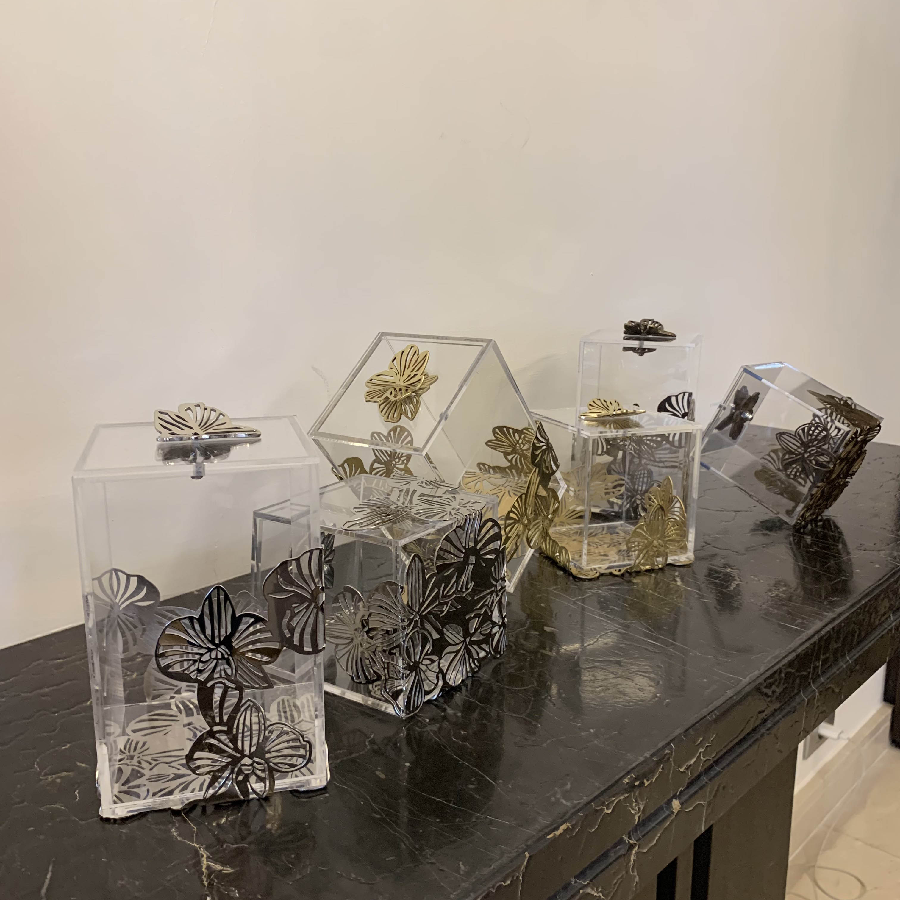 Acrylic Box with Brass Orchid Pattern – The Orchid Collection