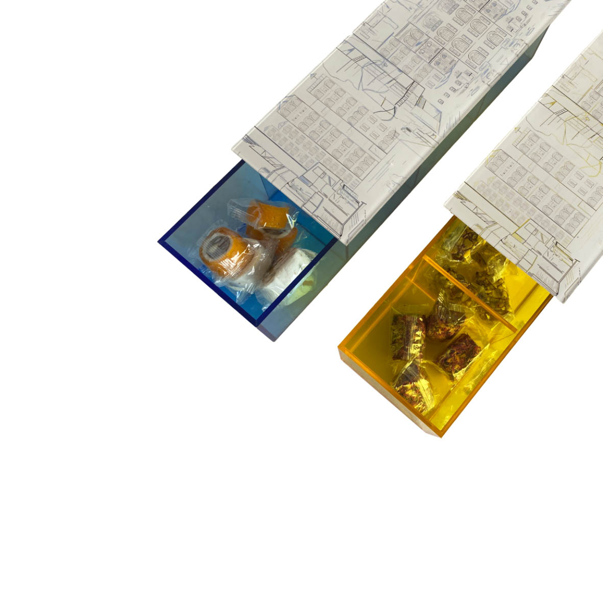 Rectangular Acrylic Box with Beirut Drawings - The Roots Collection