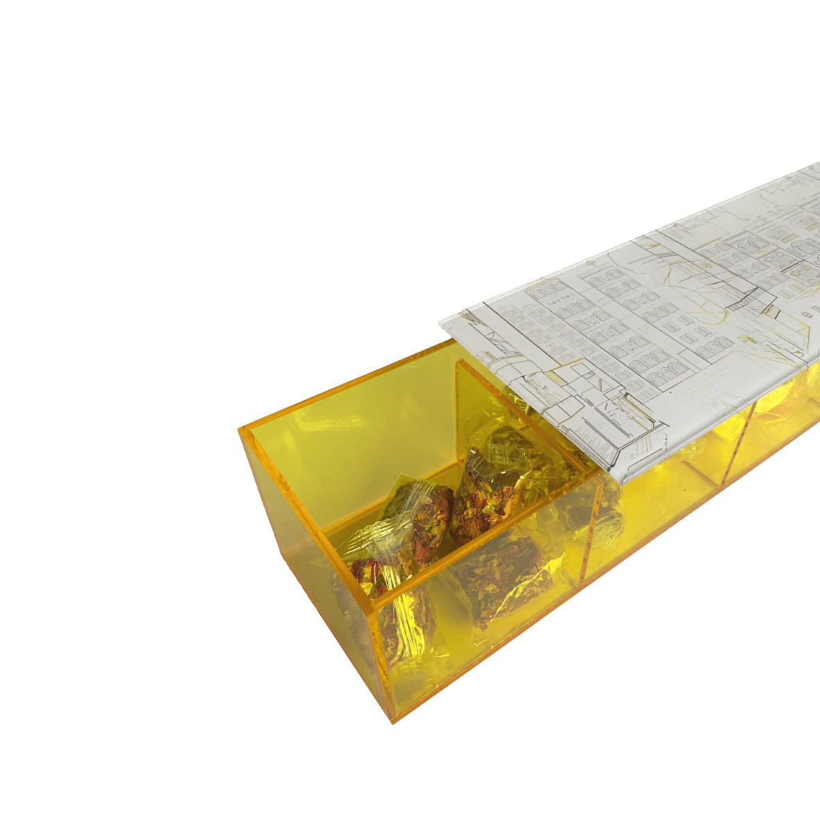Rectangular Acrylic Box with Beirut Drawings - The Roots Collection