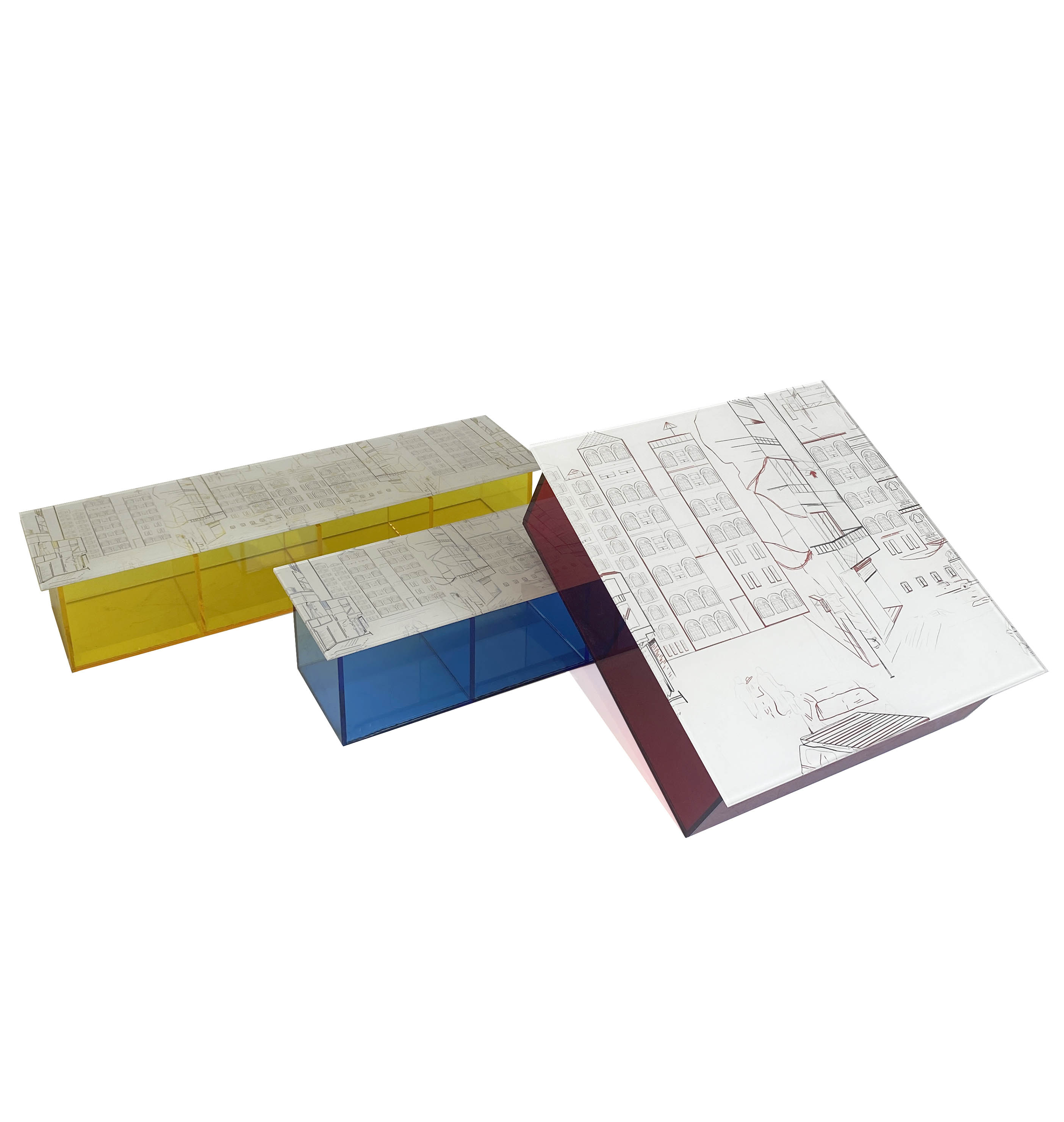 Rectangular Acrylic Box with Beirut Drawings - The Roots Collection