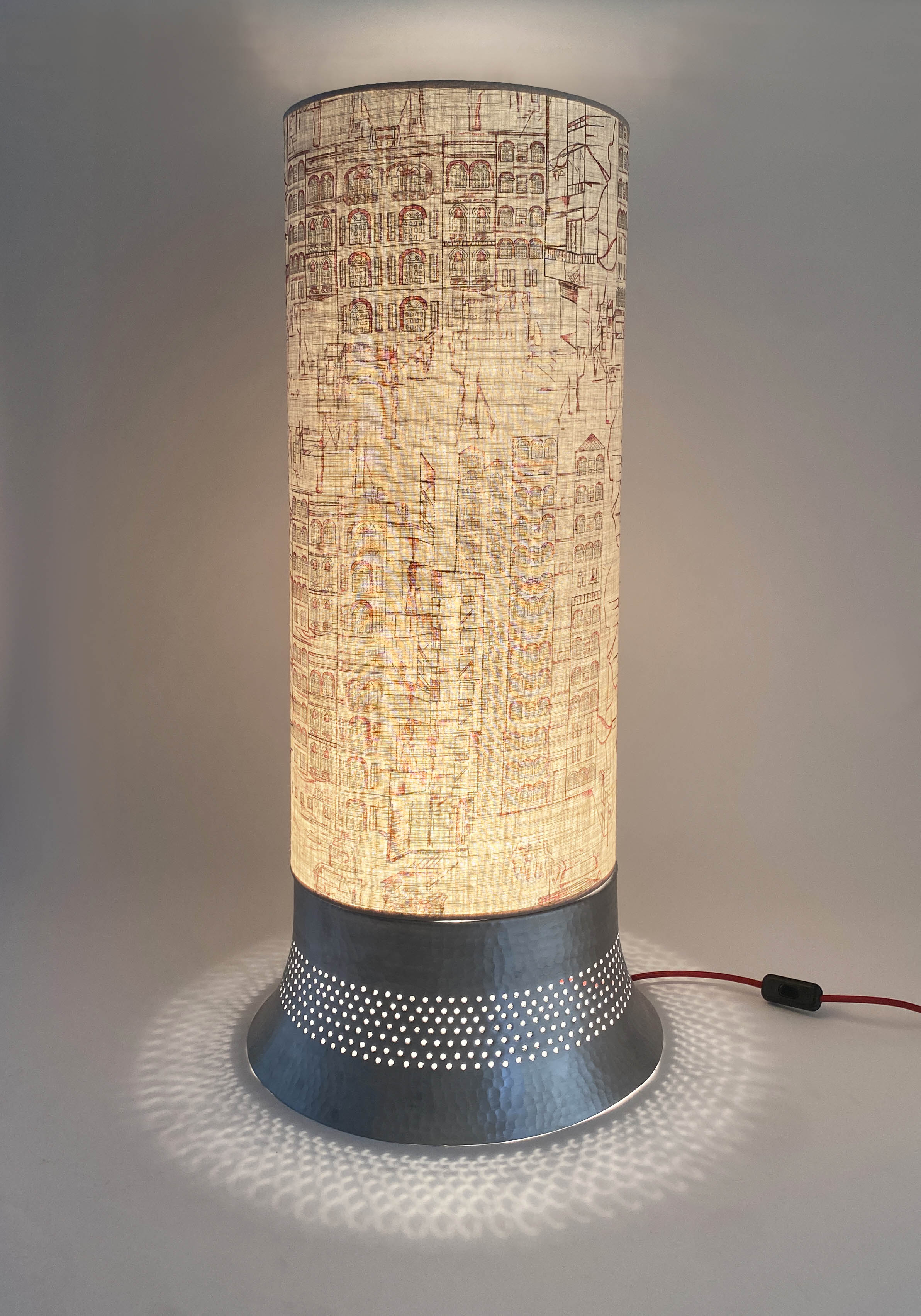 Table Lamp with Beirut Drawings on Fabrics Large - The Roots Collection