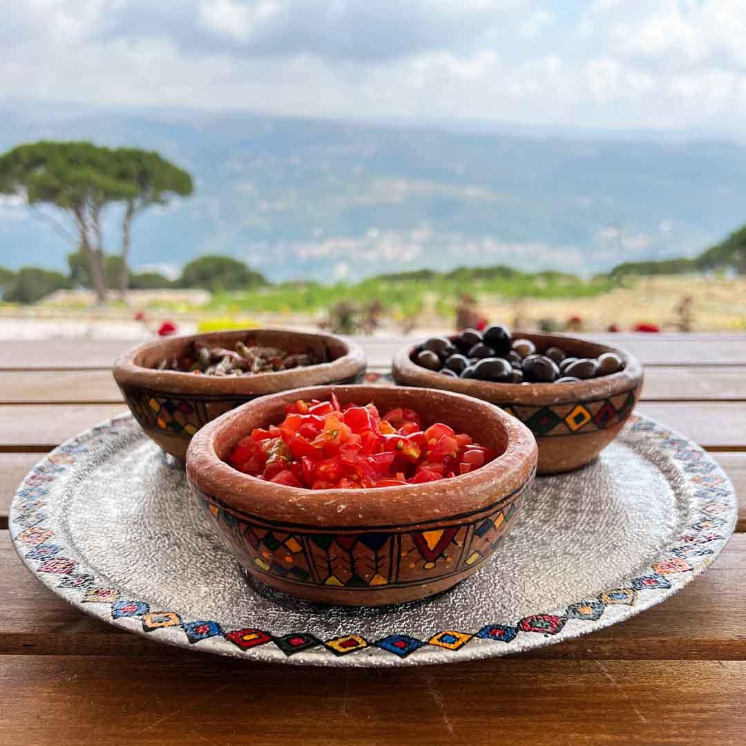 Large Round Tray with Bowls - Earth Collection