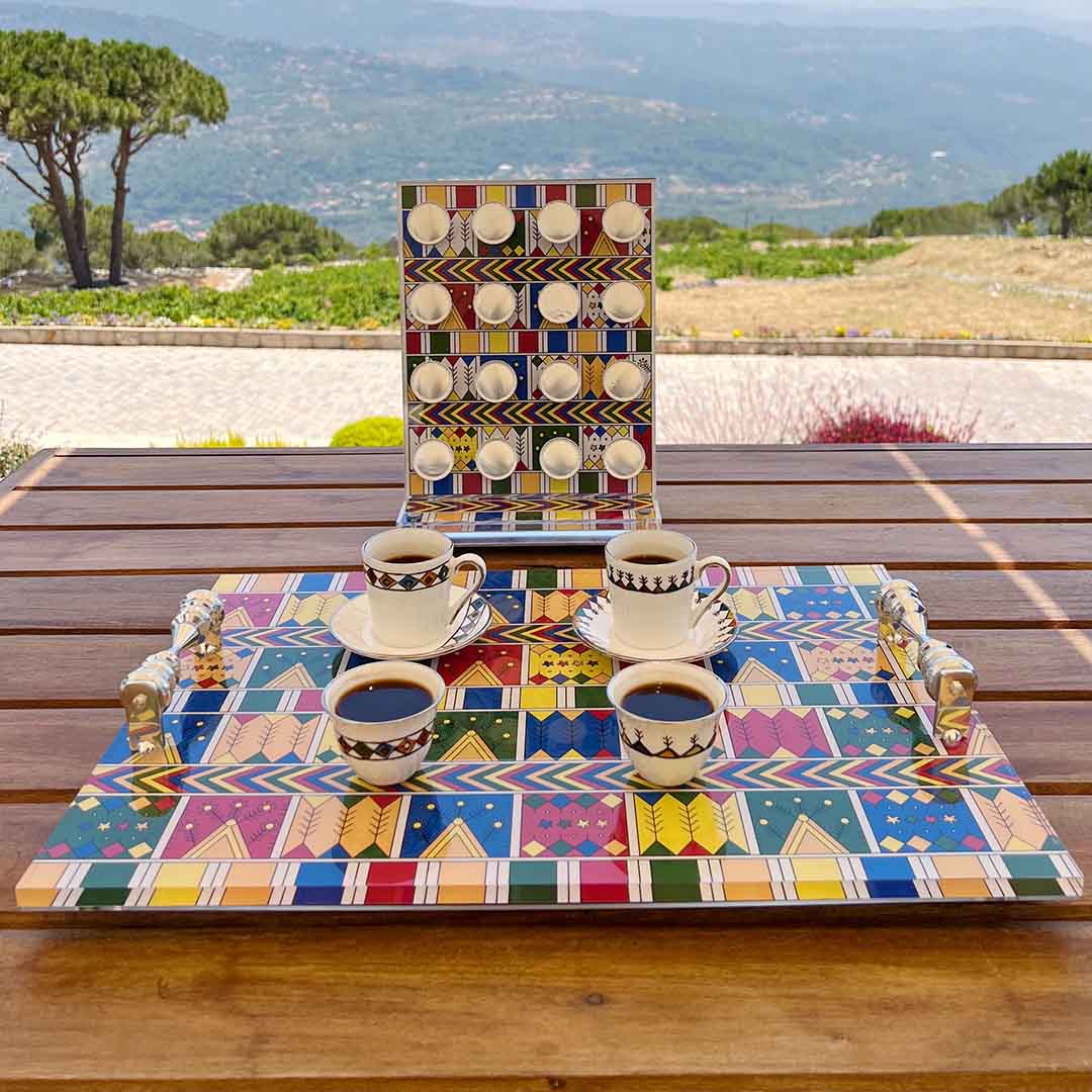 Turkish Coffee Glass Hand Painted (Set of 12) - Earth Collection