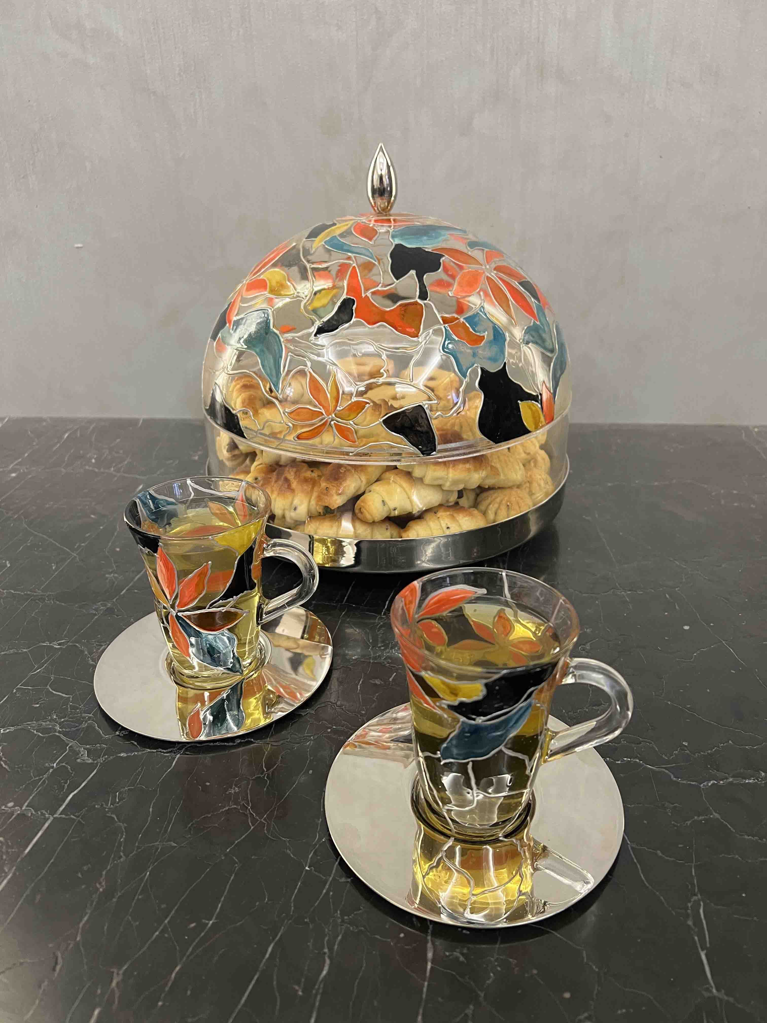Tea Cup with Brass Saucer - Lily's Collection