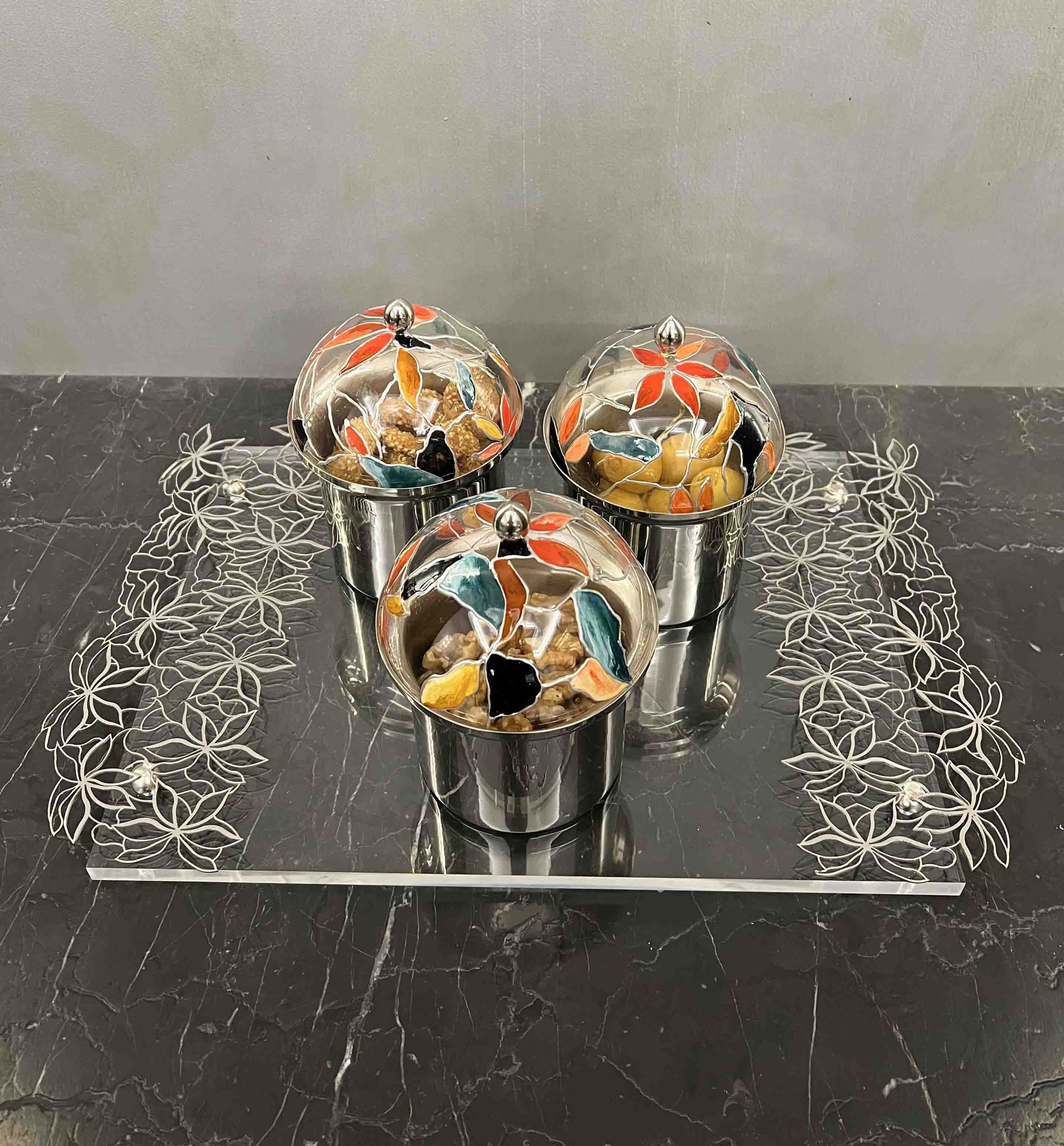 Acrylic Tray with Brass Handles - Lily's Collection