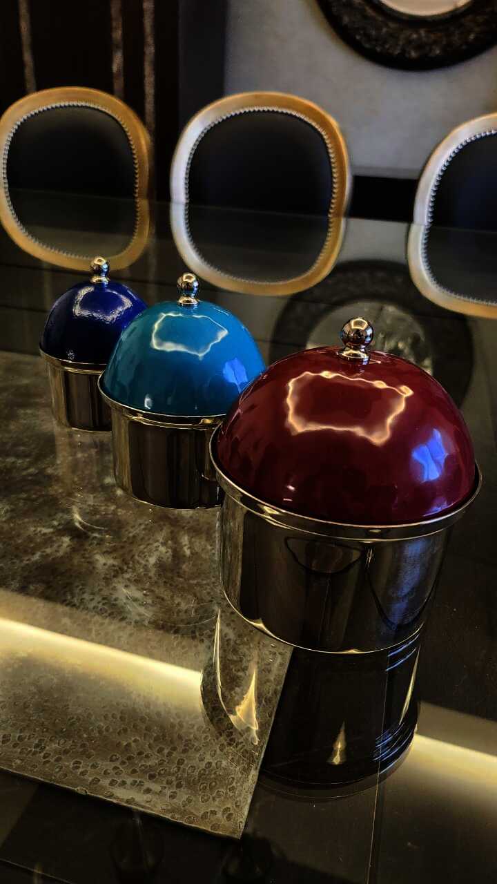 Brass Boxes with Colored Covers -  Oriental Beads Collection