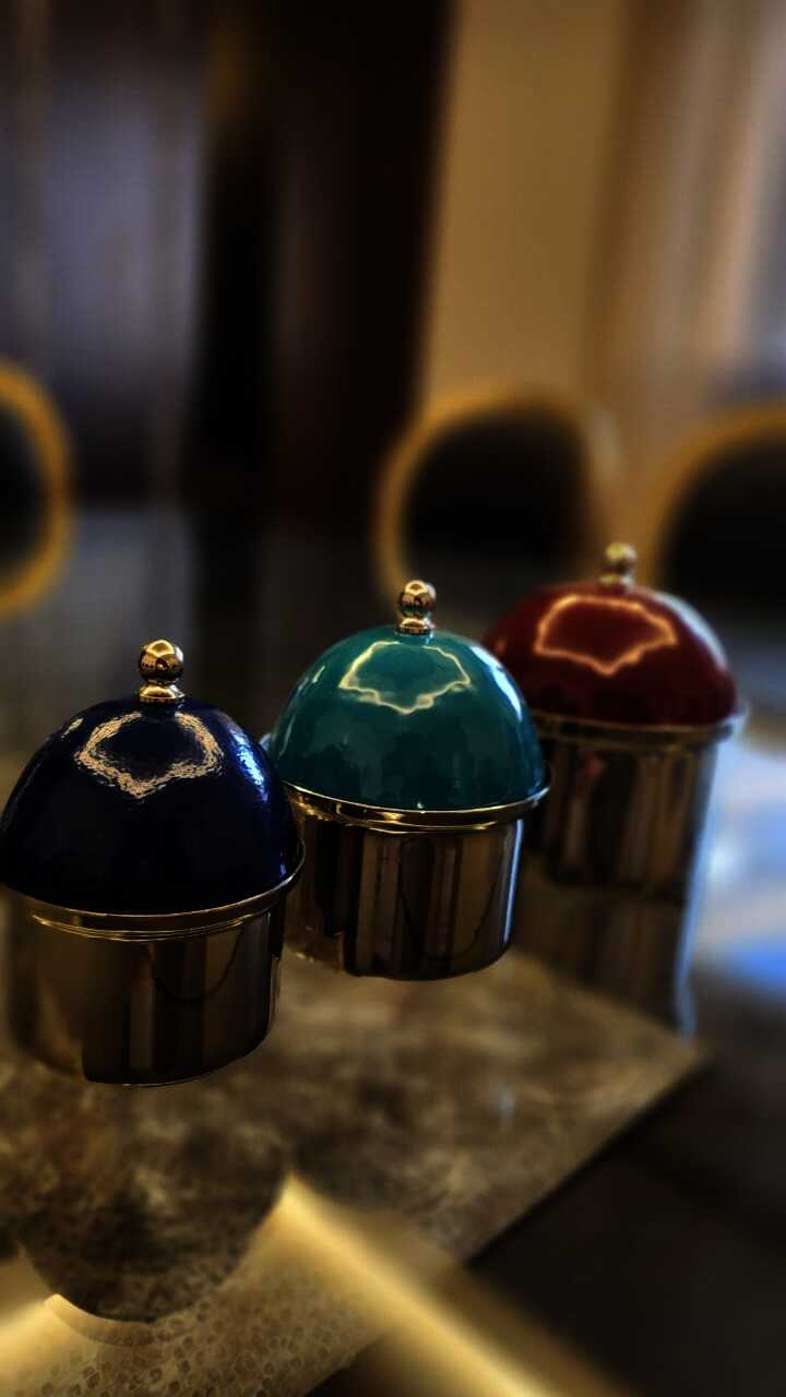 Brass Boxes with Colored Covers -  Oriental Beads Collection