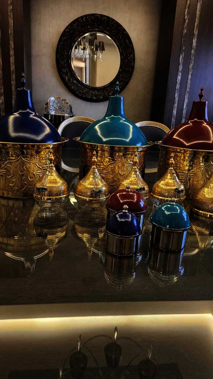 Brass Boxes with Colored Covers -  Oriental Beads Collection