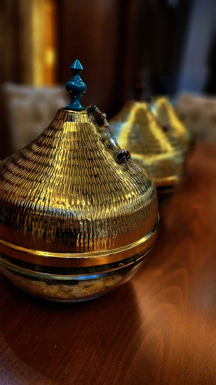 Salad Bowl with Beads Handle (Gold) - Oriental Beads Collection