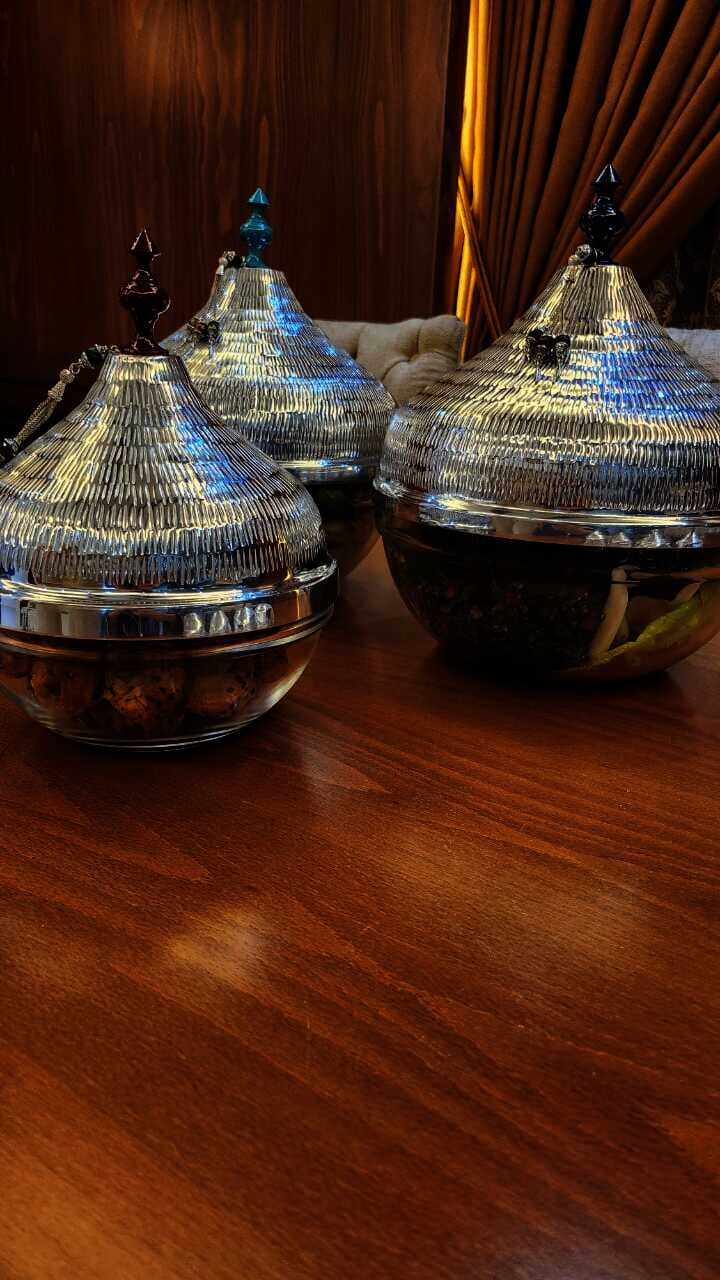 Salad Bowl with Beads Handle (Silver) - Oriental Beads Collection