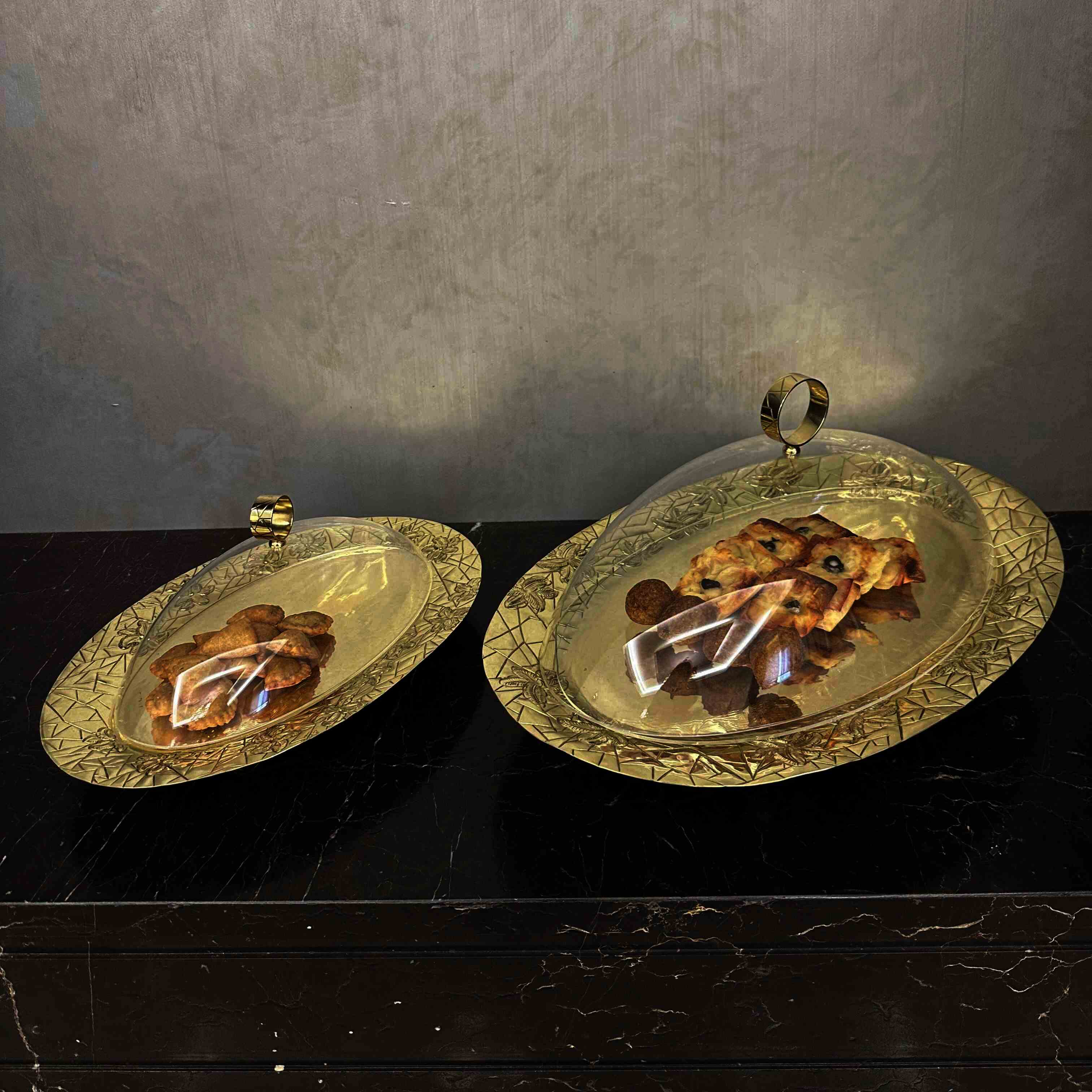 Brass Platter with Acrylic Cover