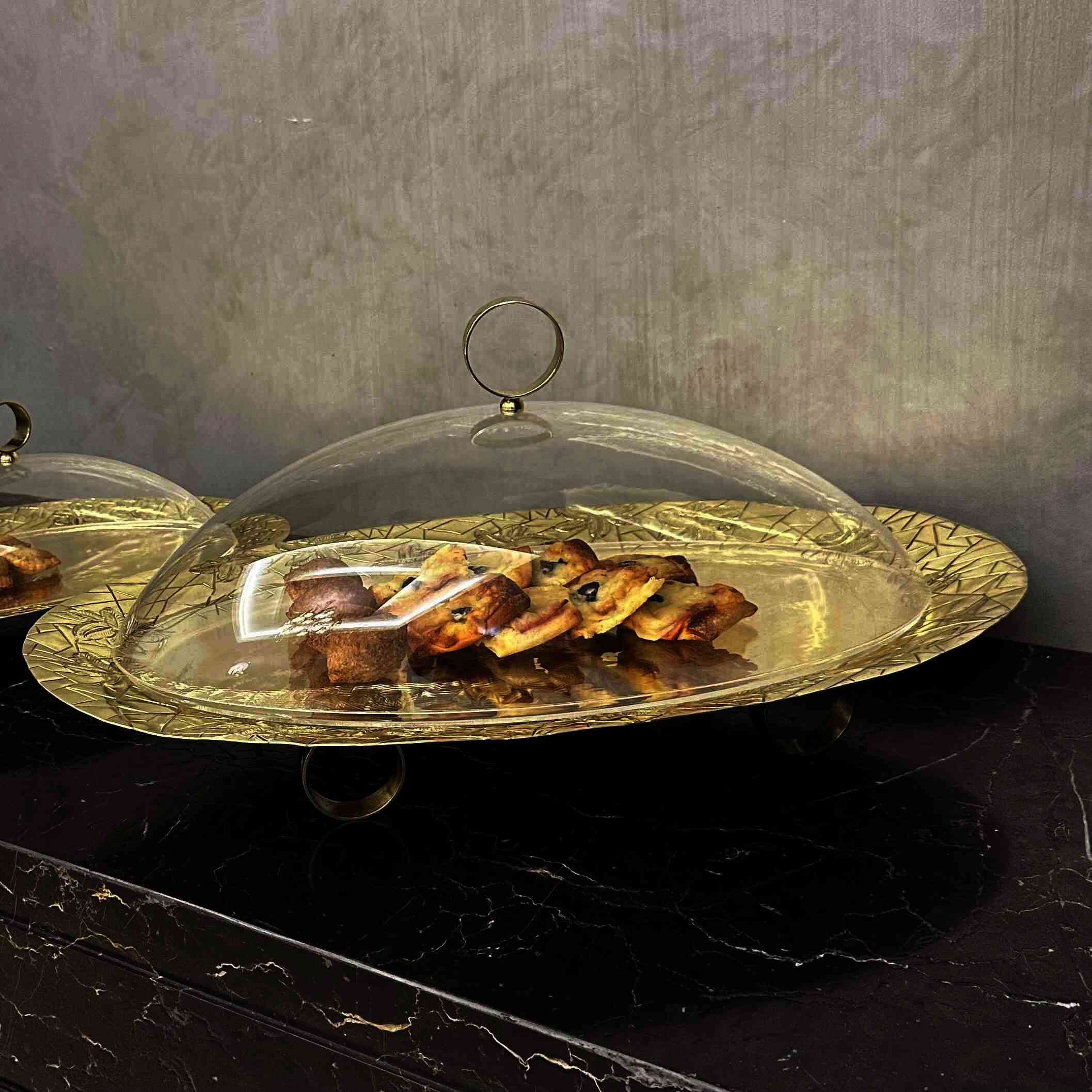 Brass Platter with Acrylic Cover
