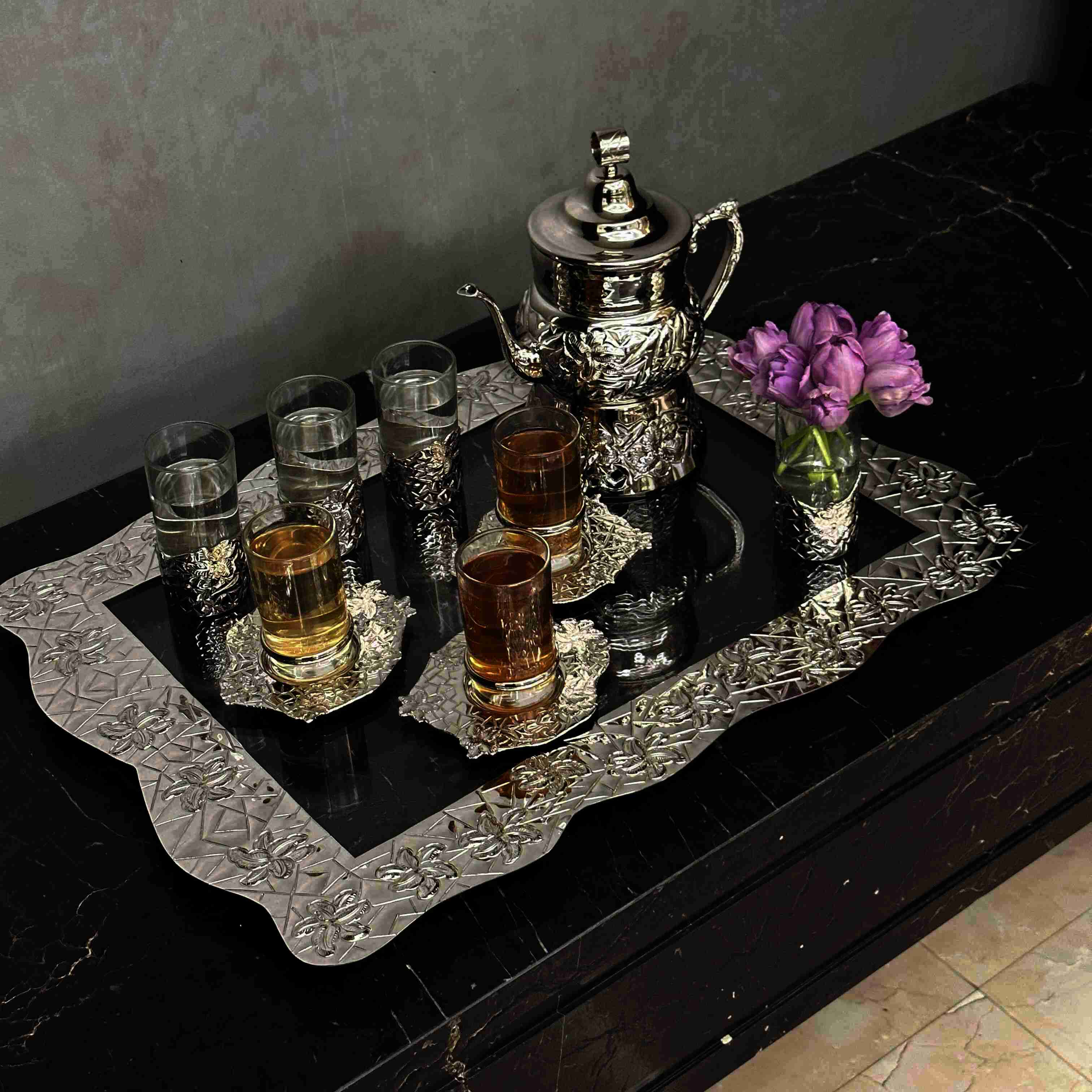 Acrylic Tray with Brass border
