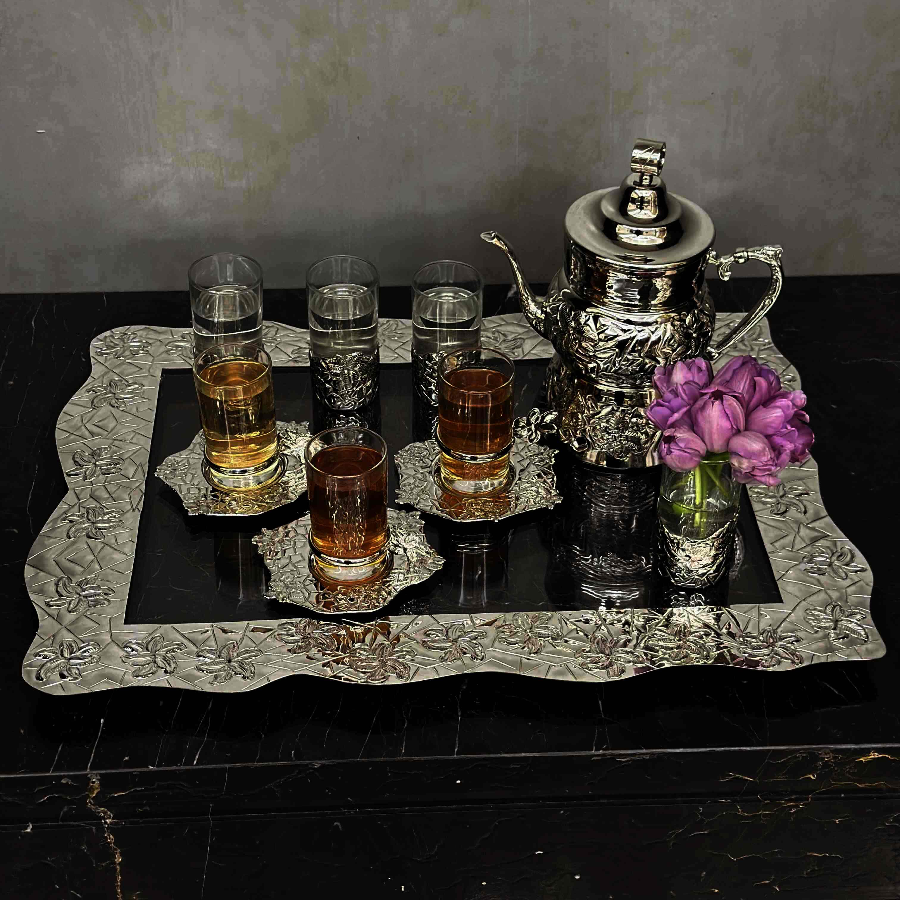 Acrylic Tray with Brass border