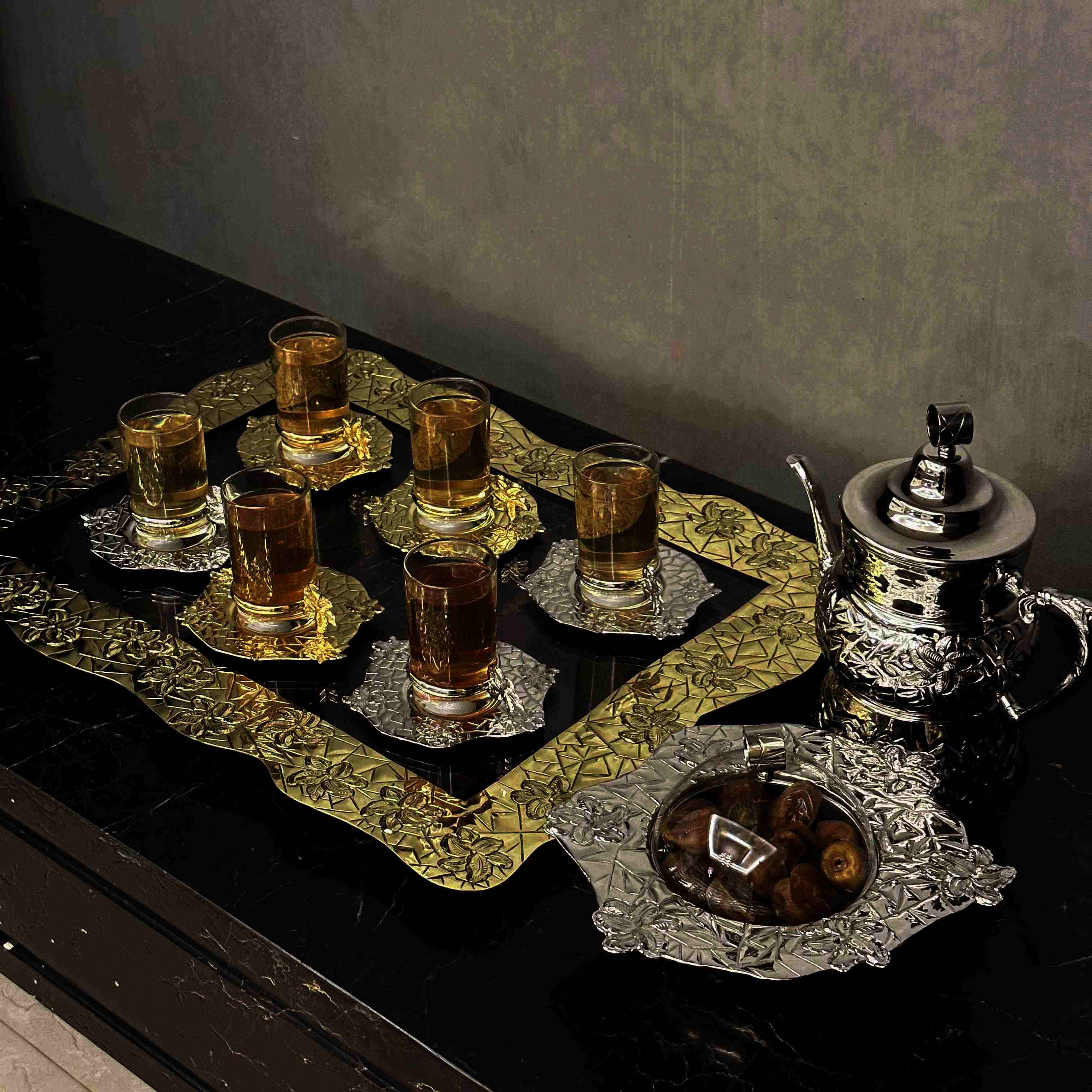 Acrylic Tray with Brass border