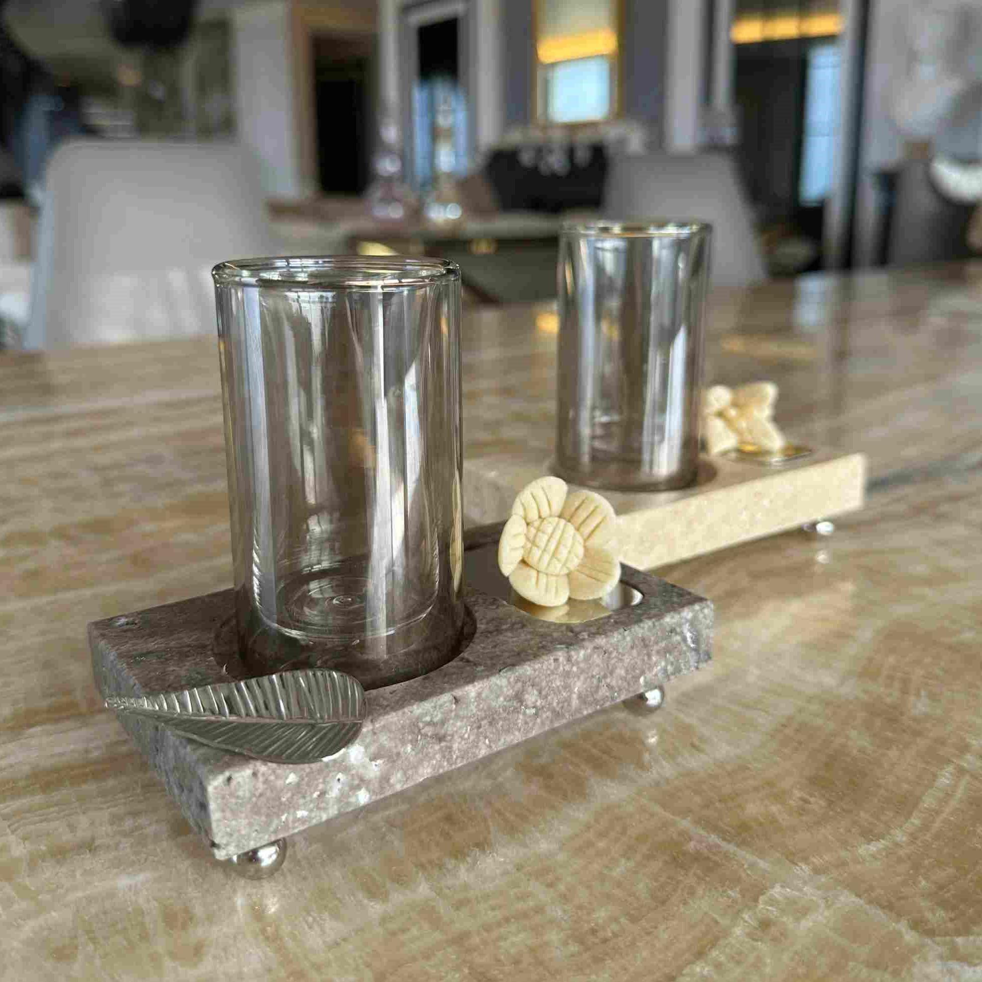 Glass Tea Cup with Marble base