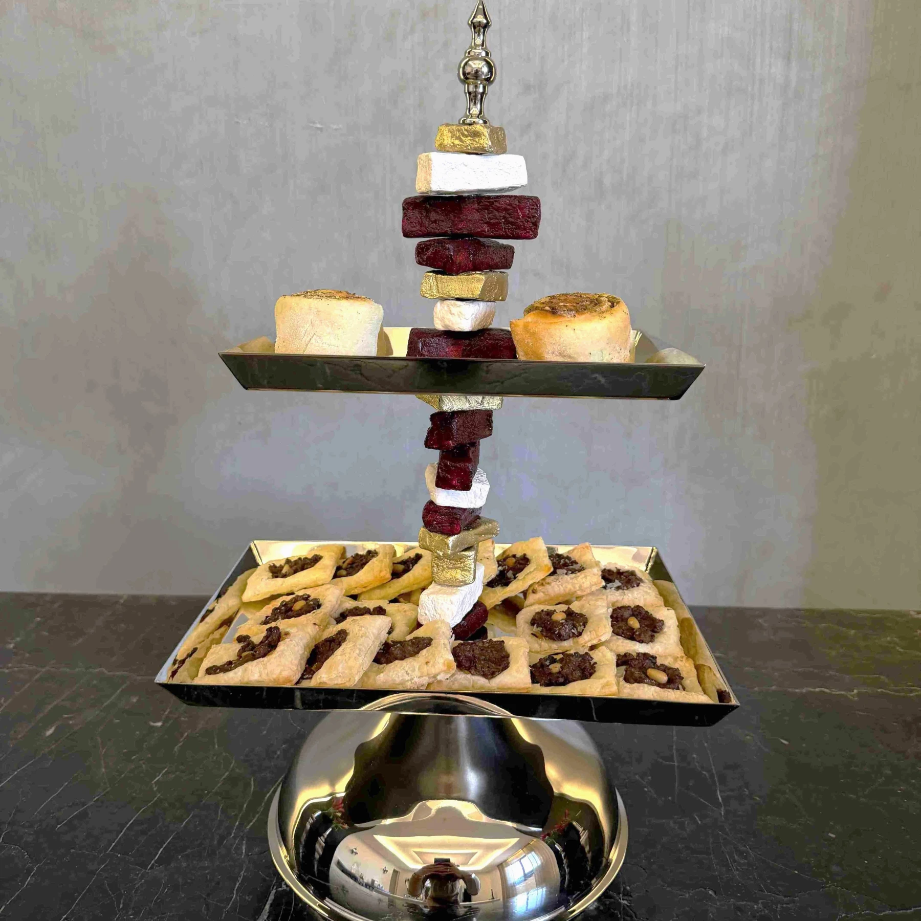 Brass 2 layers platter - Celestia Collection
