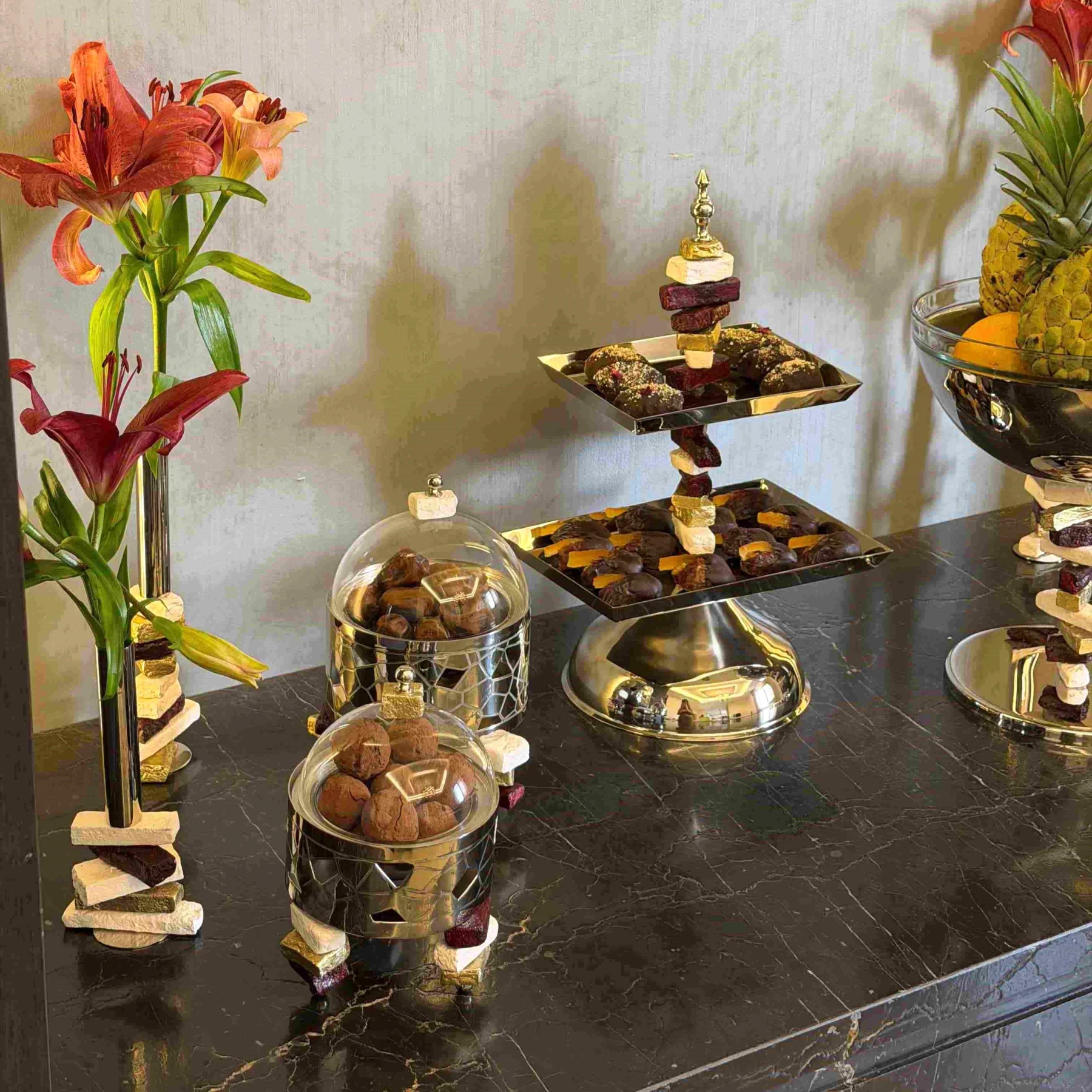 Brass 2 layers platter - Celestia Collection